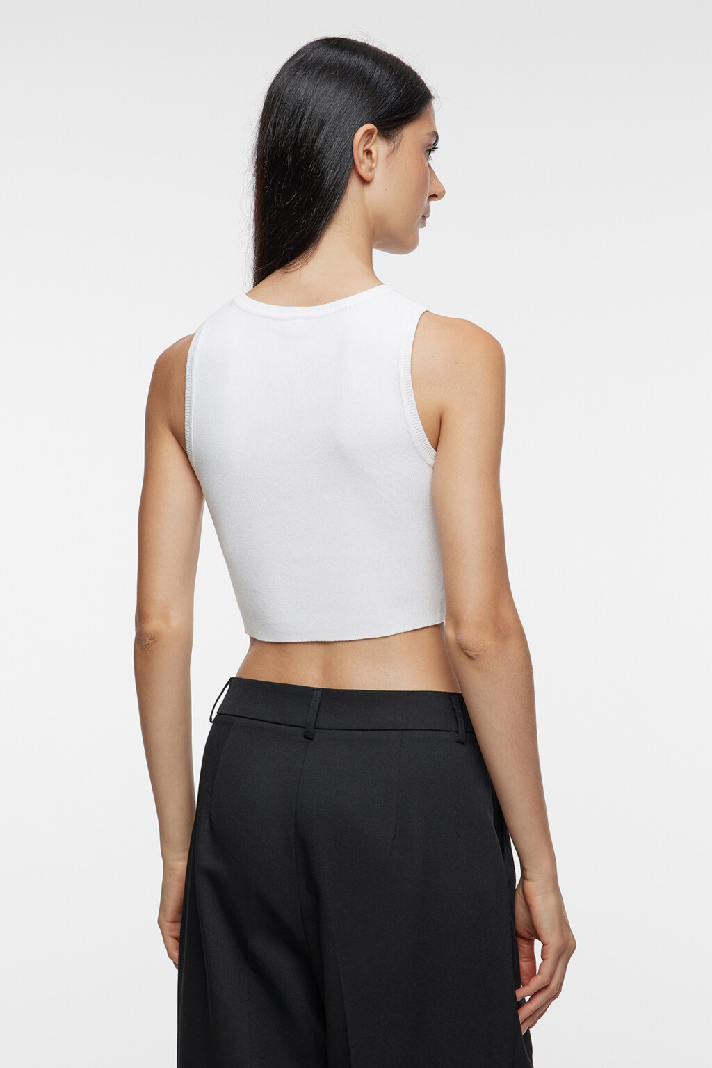 Топ-майка вискозный облегающий тонкой вязки - цвет бежевый - 4