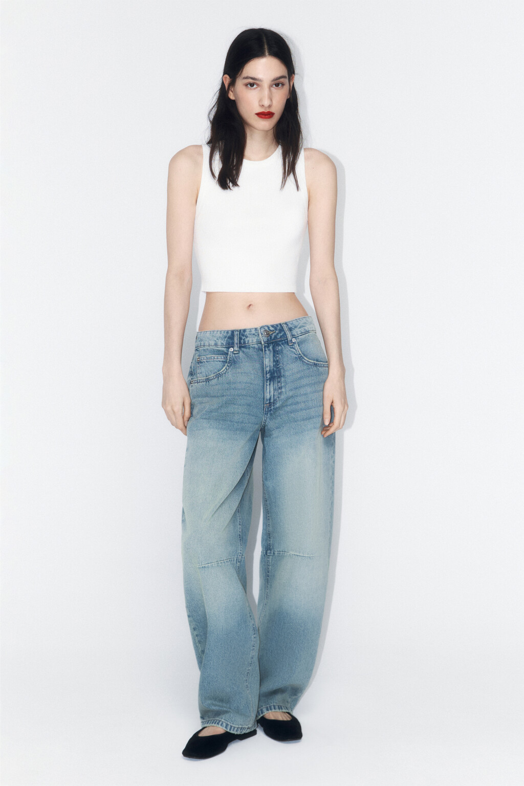 Топ-майка вискозный на широких бретелях - цвет молочный - 5