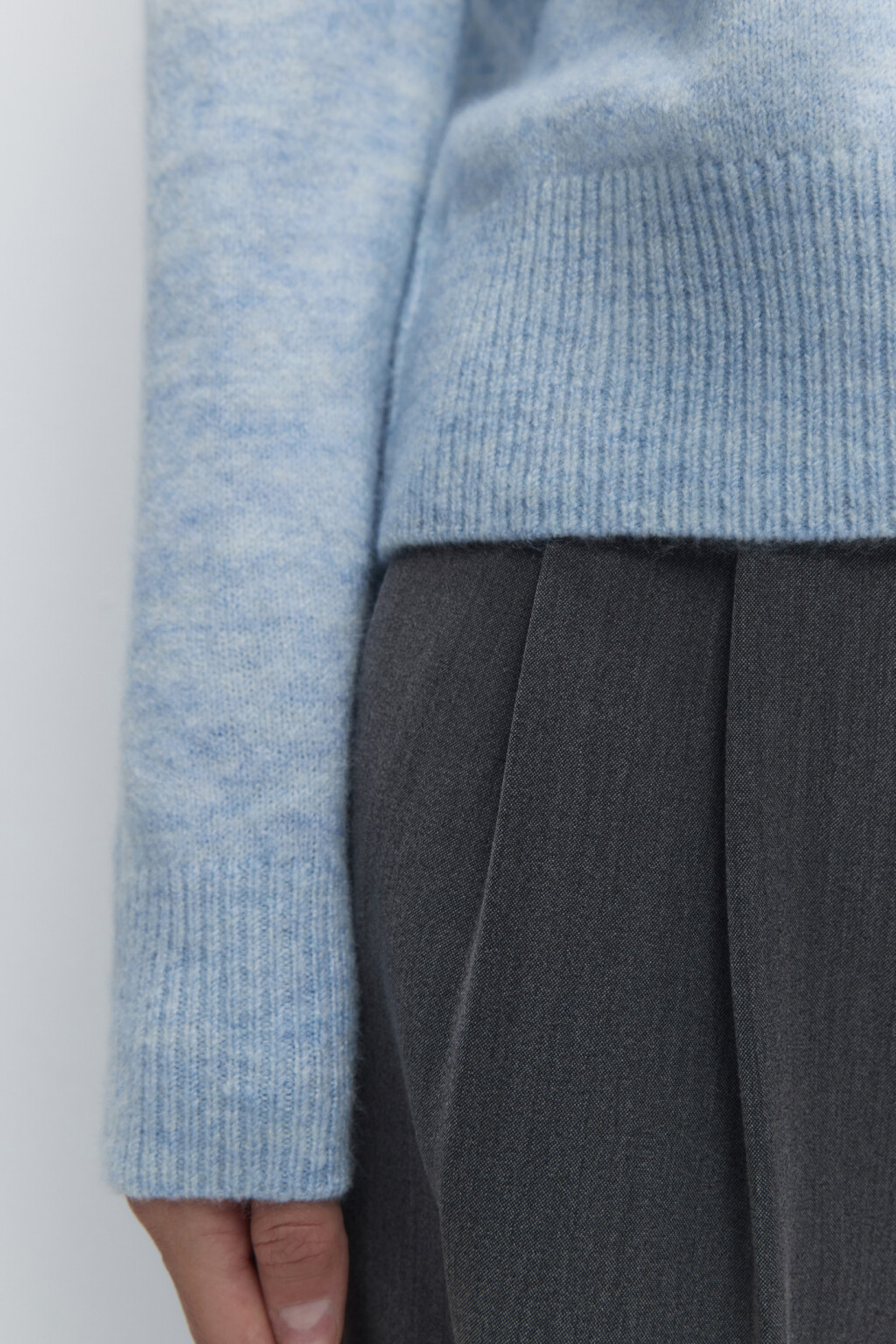 Джемпер толстой вязки базовый - цвет голубой - 8