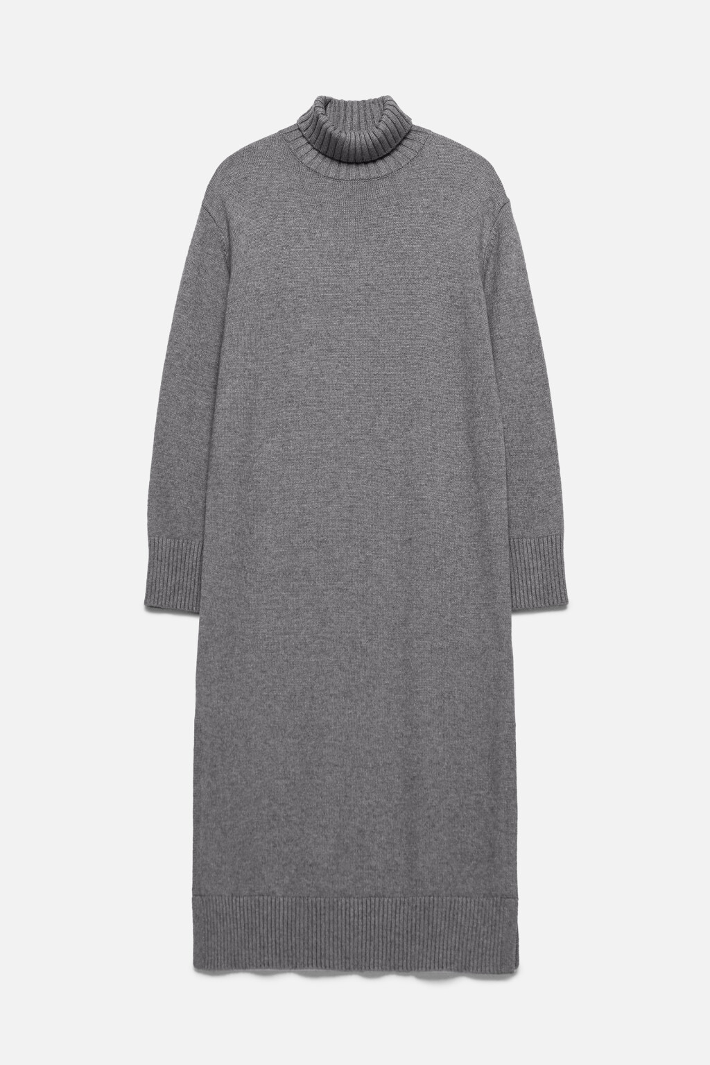 Платье-свитер KnitMidiDress вязаное с разрезом - цвет серый - 8