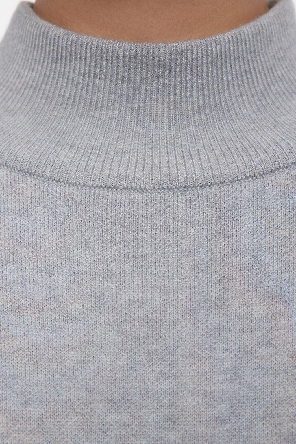 Платье-свитер KnitMiniDress вискозное - цвет серый - 5