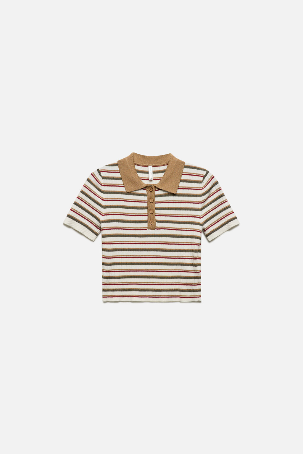 Футболка-поло вискозная в рубчик - цвет мультиколор - 9
