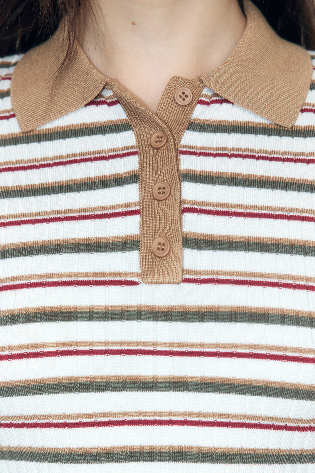 Футболка-поло вискозная в рубчик - цвет мультиколор - 6