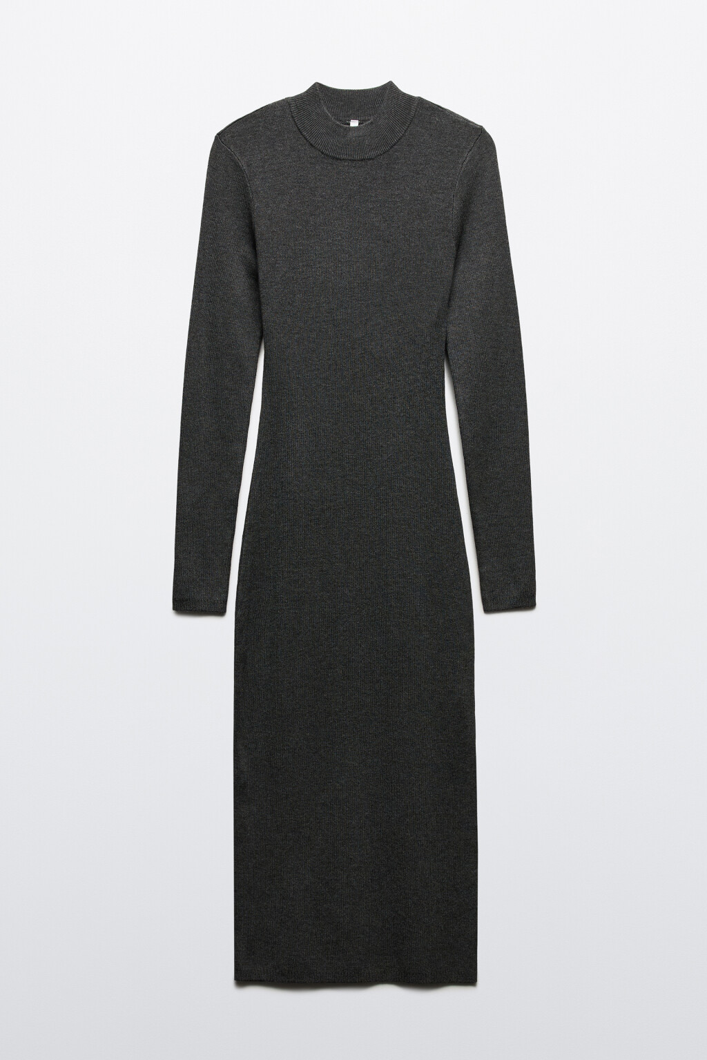 Платье-водолазка миди в рубчик - цвет серый - 7