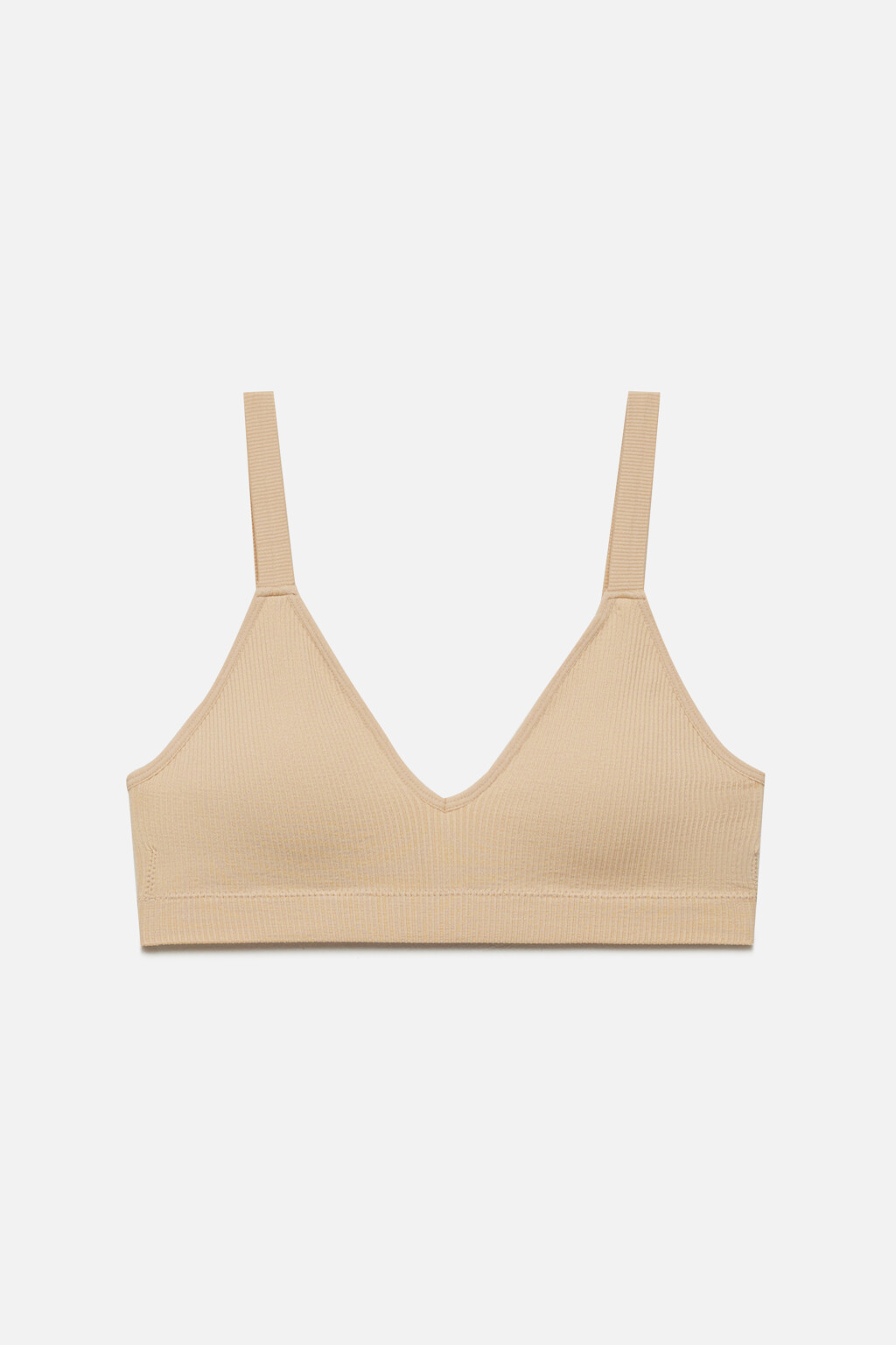 Бюстгальтер-топ KRIS бесшовный в рубчик - цвет бежевый - 4