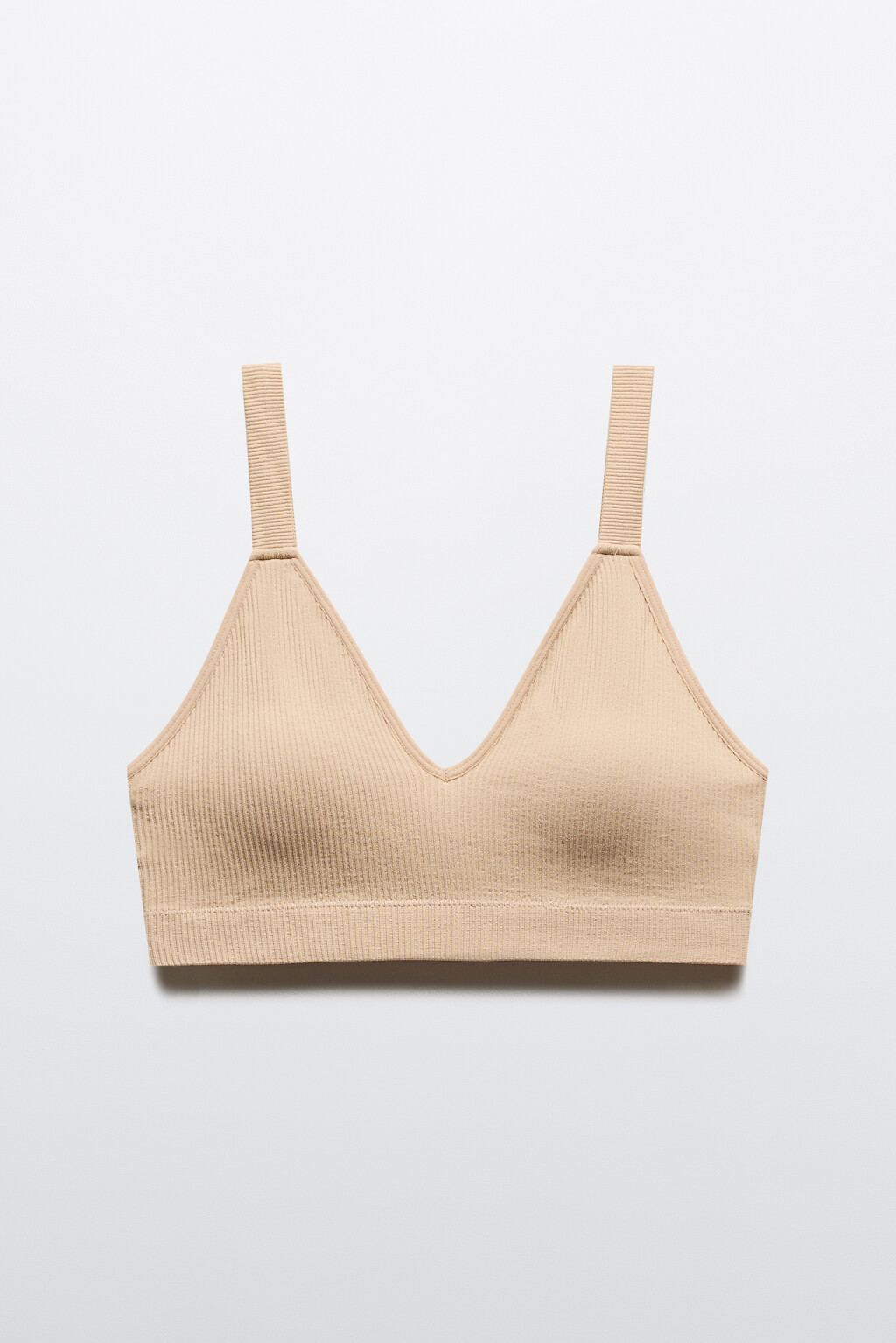Бюстгальтер-топ KRIS бесшовный в рубчик - цвет бежевый - 5
