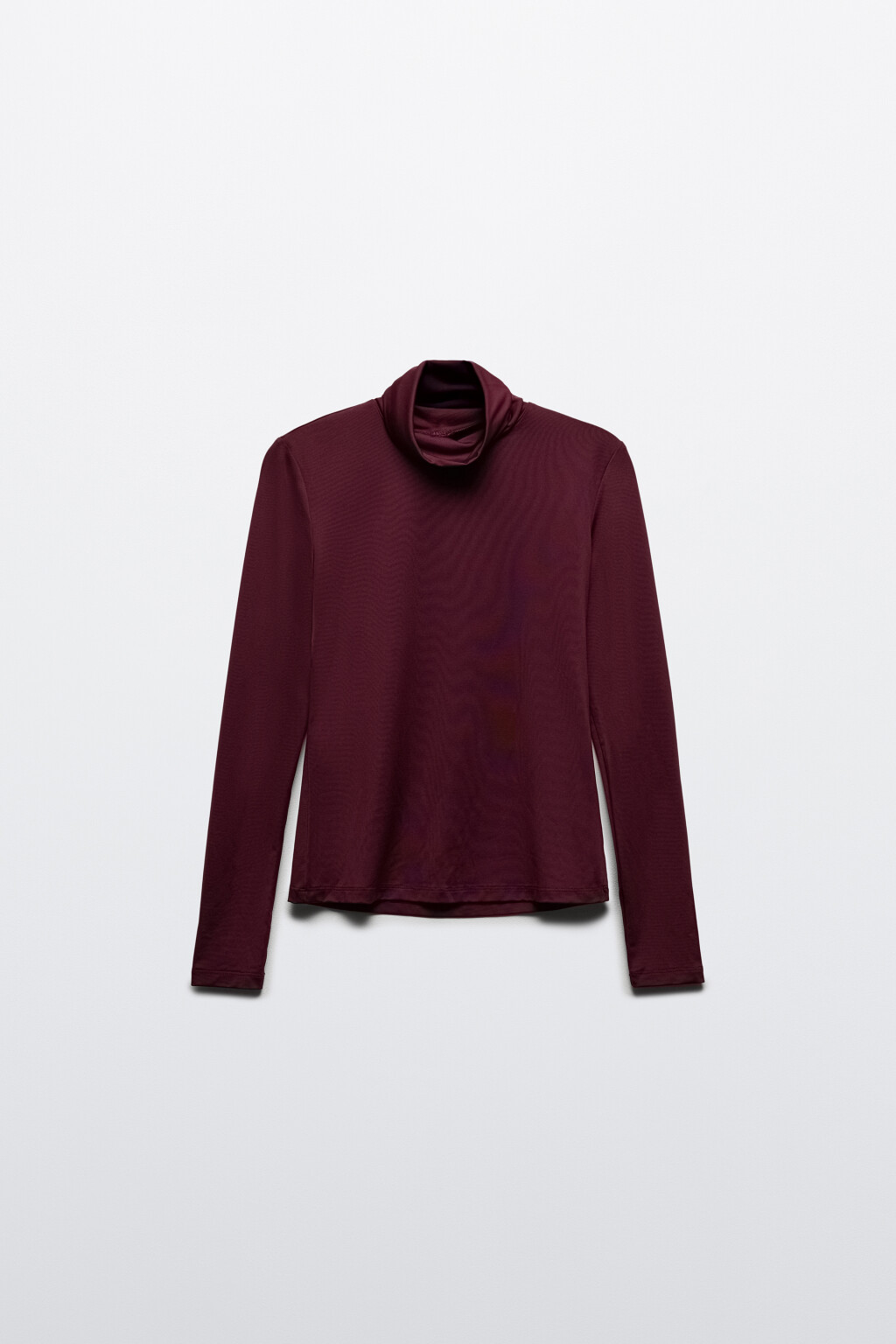 Водолазка из гладкого трикотажа - цвет бордовый - 7