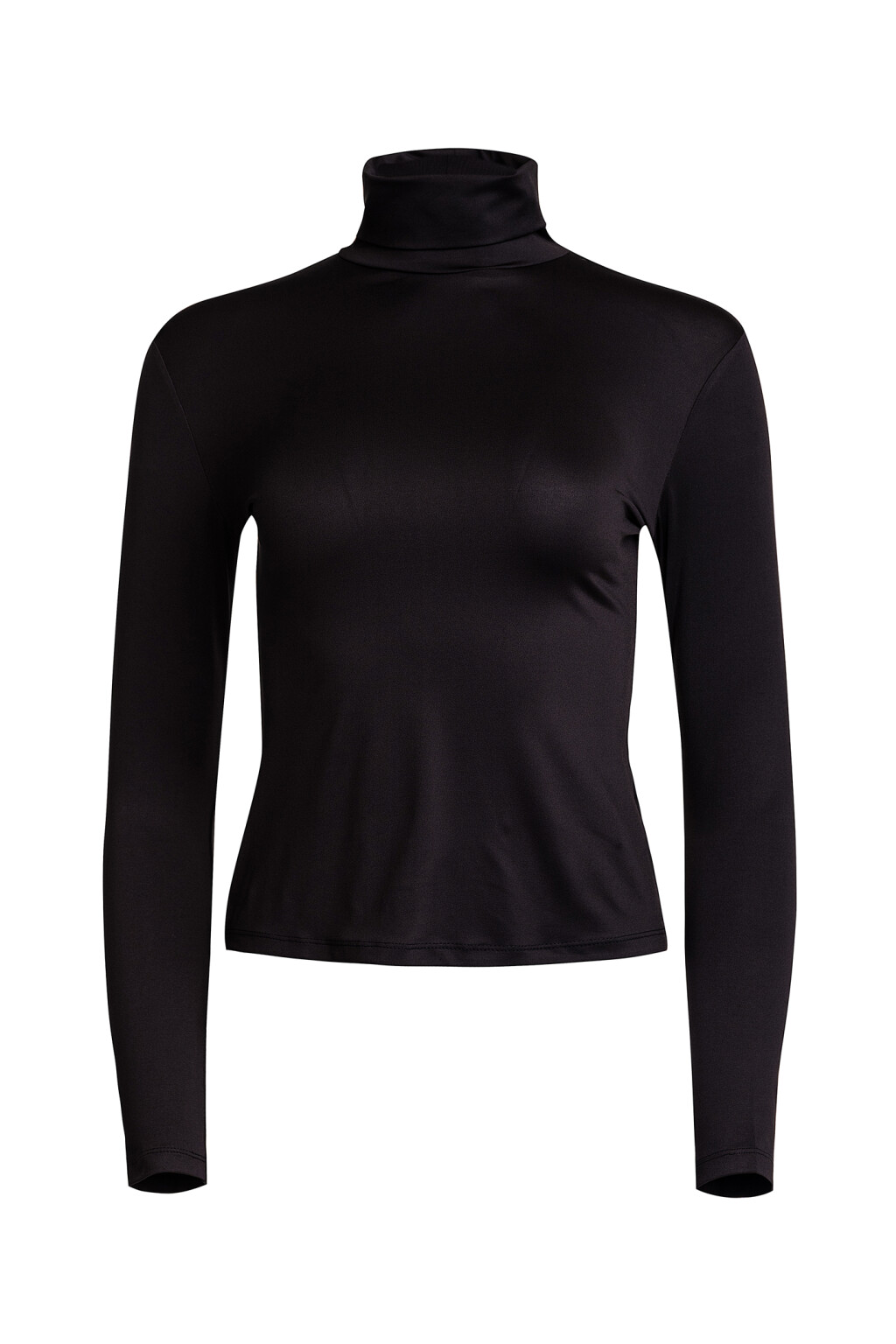 Водолазка базовая из тонкой гладкой ткани - цвет черный - 7