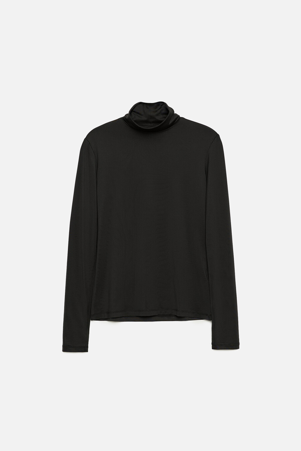 Водолазка LILY гладкая с воротником-гольфом - цвет черный - 8