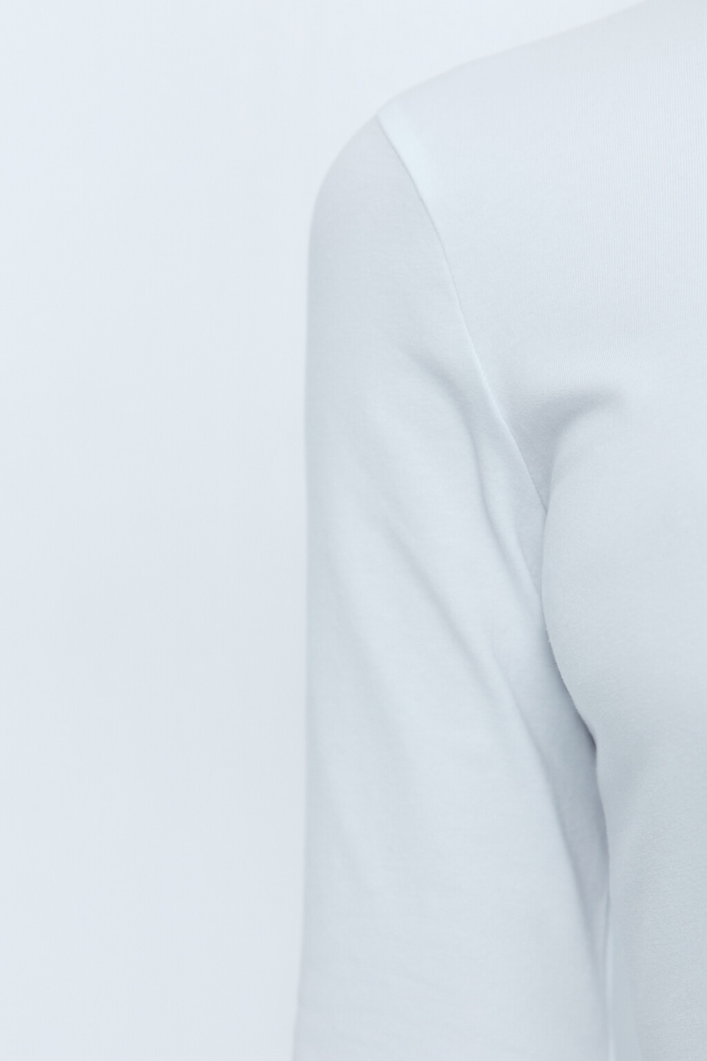 Лонгслив хлопковый укороченный с круглым вырезом - цвет белый - 7