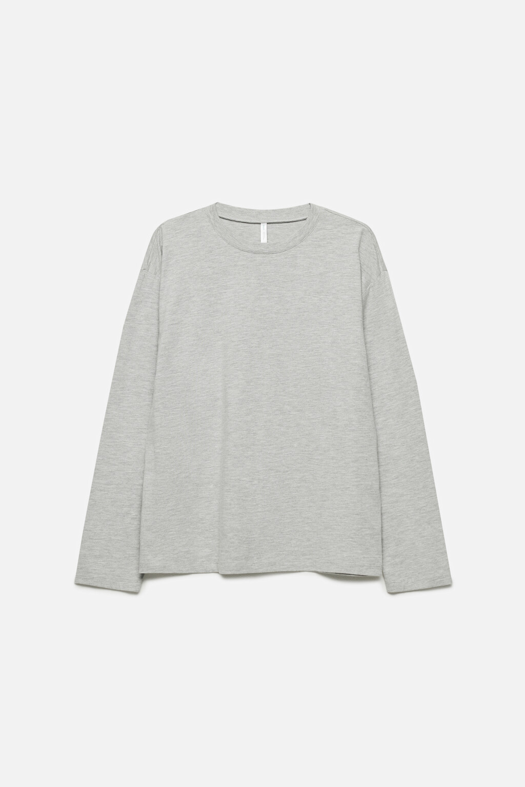 Лонгслив oversize хлопковый в меланжевом оттенке - цвет серый - 8