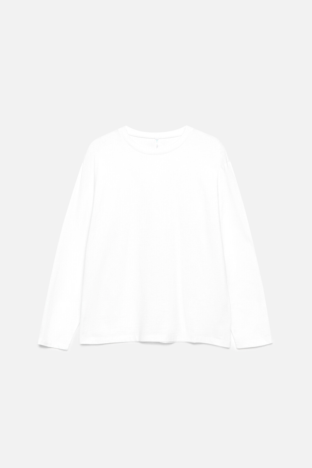 Лонгслив хлопковый свободный в базовых цветах - цвет белый - 7