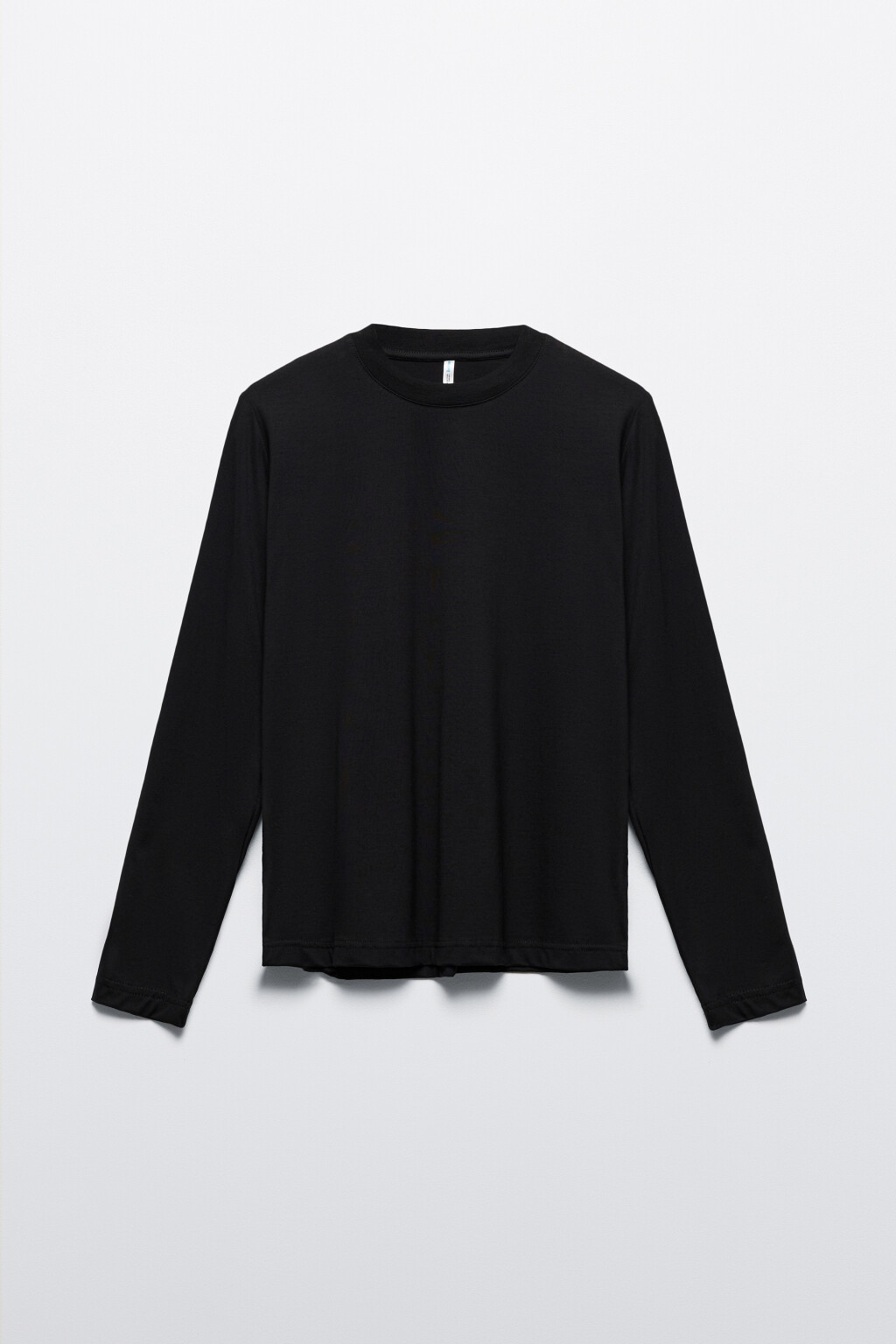 Лонгслив базовый из хлопкового трикотажа - цвет черный - 8