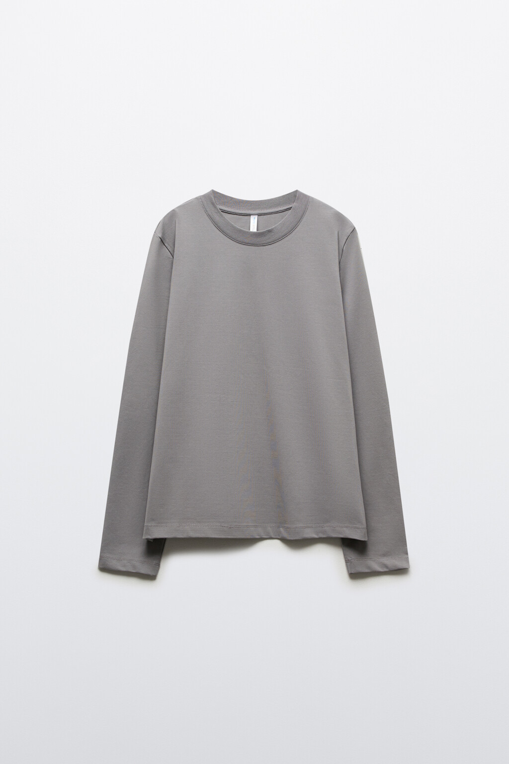 Лонгслив базовый из хлопкового трикотажа - цвет серый - 7