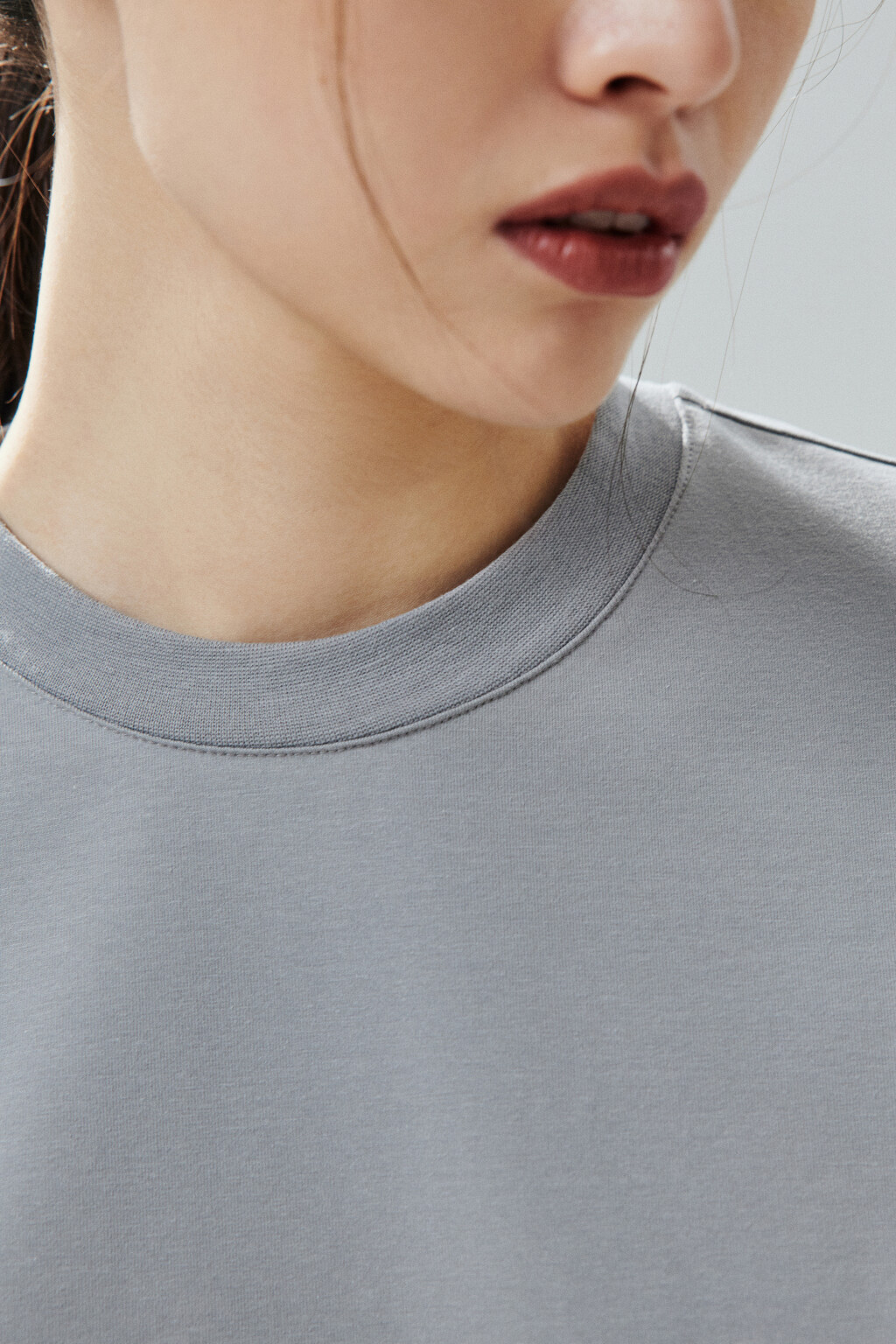Лонгслив базовый из хлопкового трикотажа - цвет серый - 5