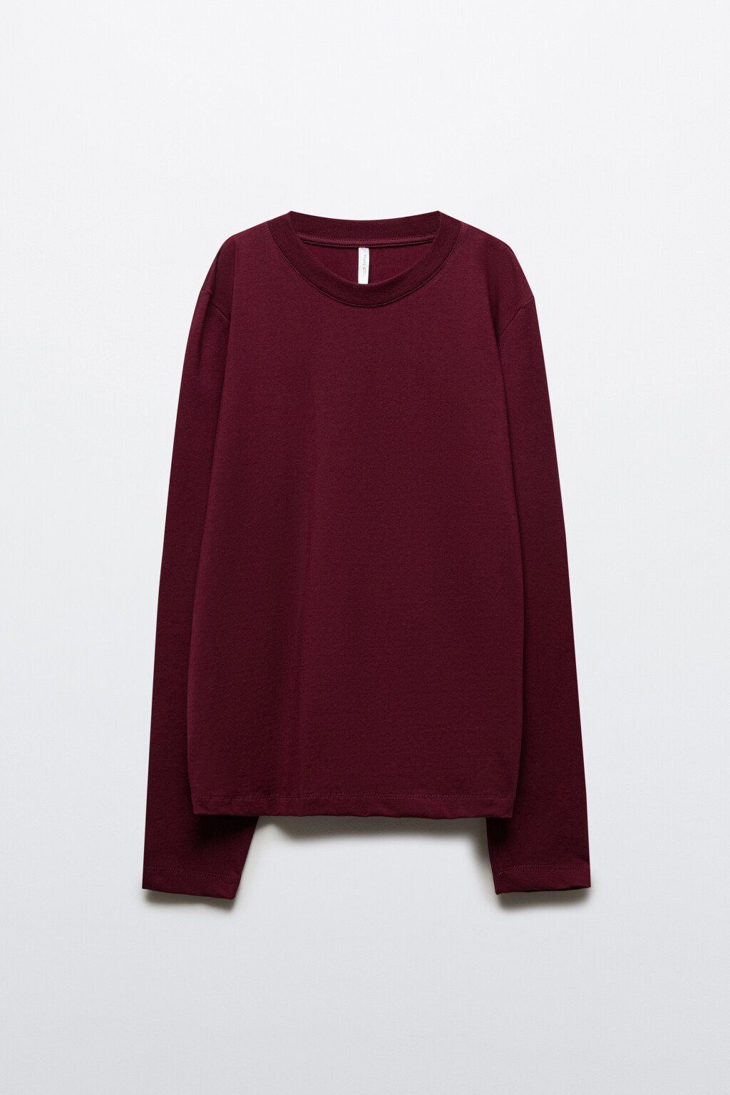 Лонгслив базовый из хлопкового трикотажа - цвет бордовый - 7