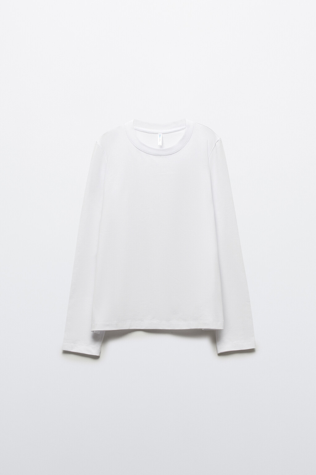 Лонгслив базовый из хлопкового трикотажа - цвет белый - 7