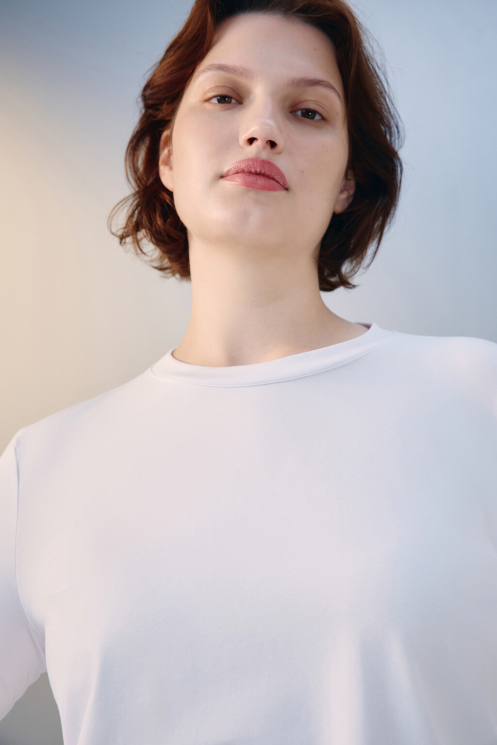 Лонгслив базовый из хлопкового трикотажа - цвет белый - 5