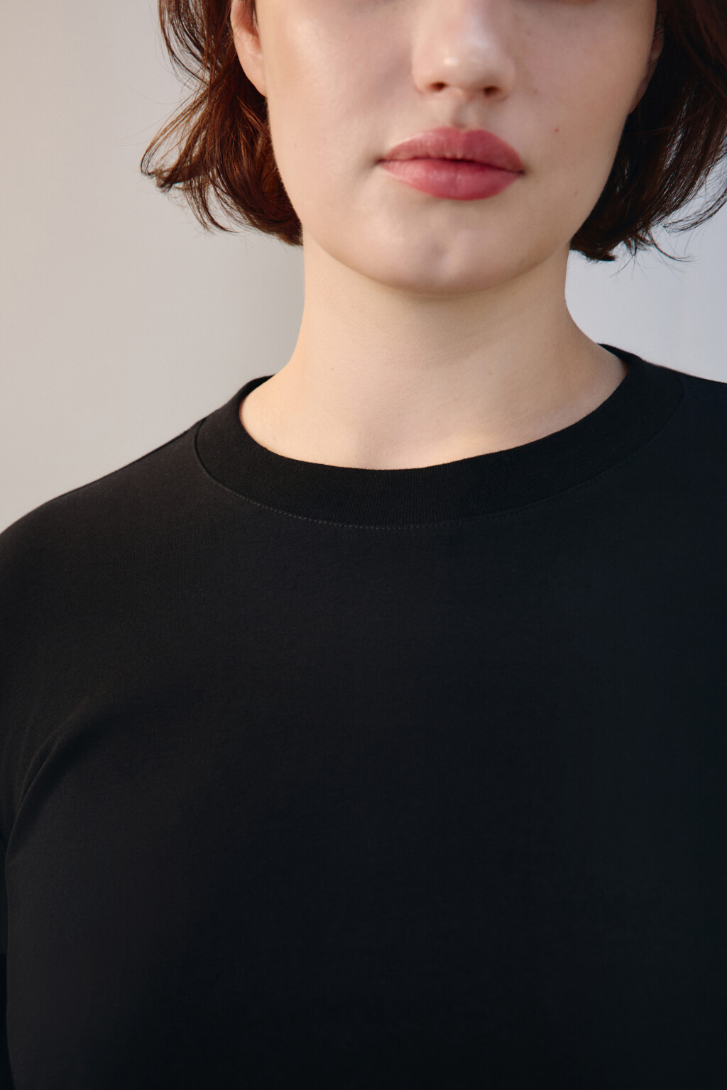 Лонгслив базовый из хлопкового трикотажа - цвет черный - 5