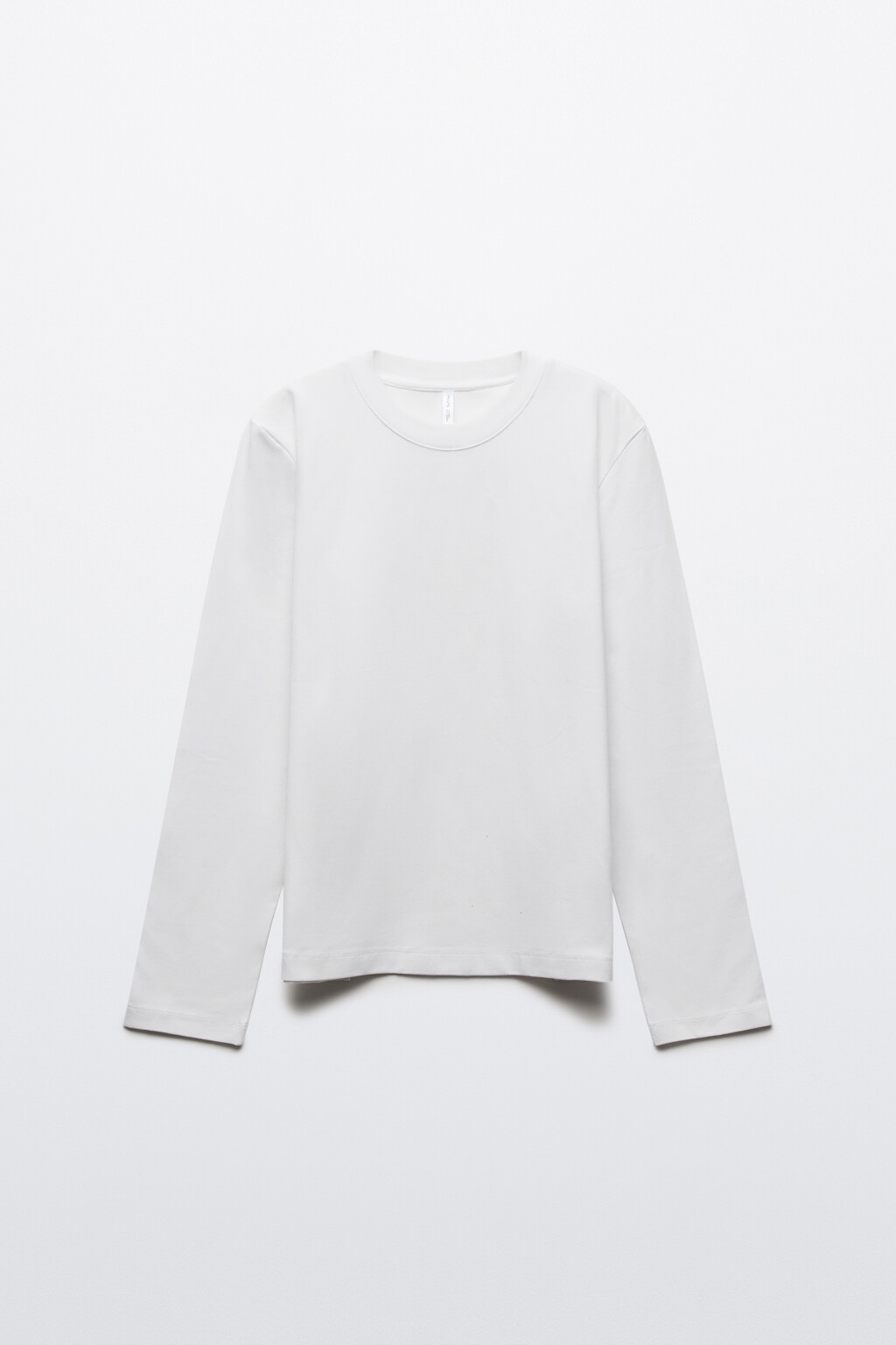 Лонгслив базовый из хлопкового трикотажа - цвет белый - 1