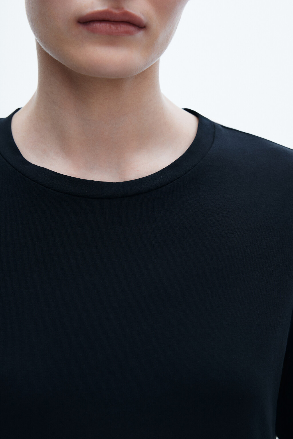 Лонгслив базовый из хлопкового трикотажа - цвет черный - 5