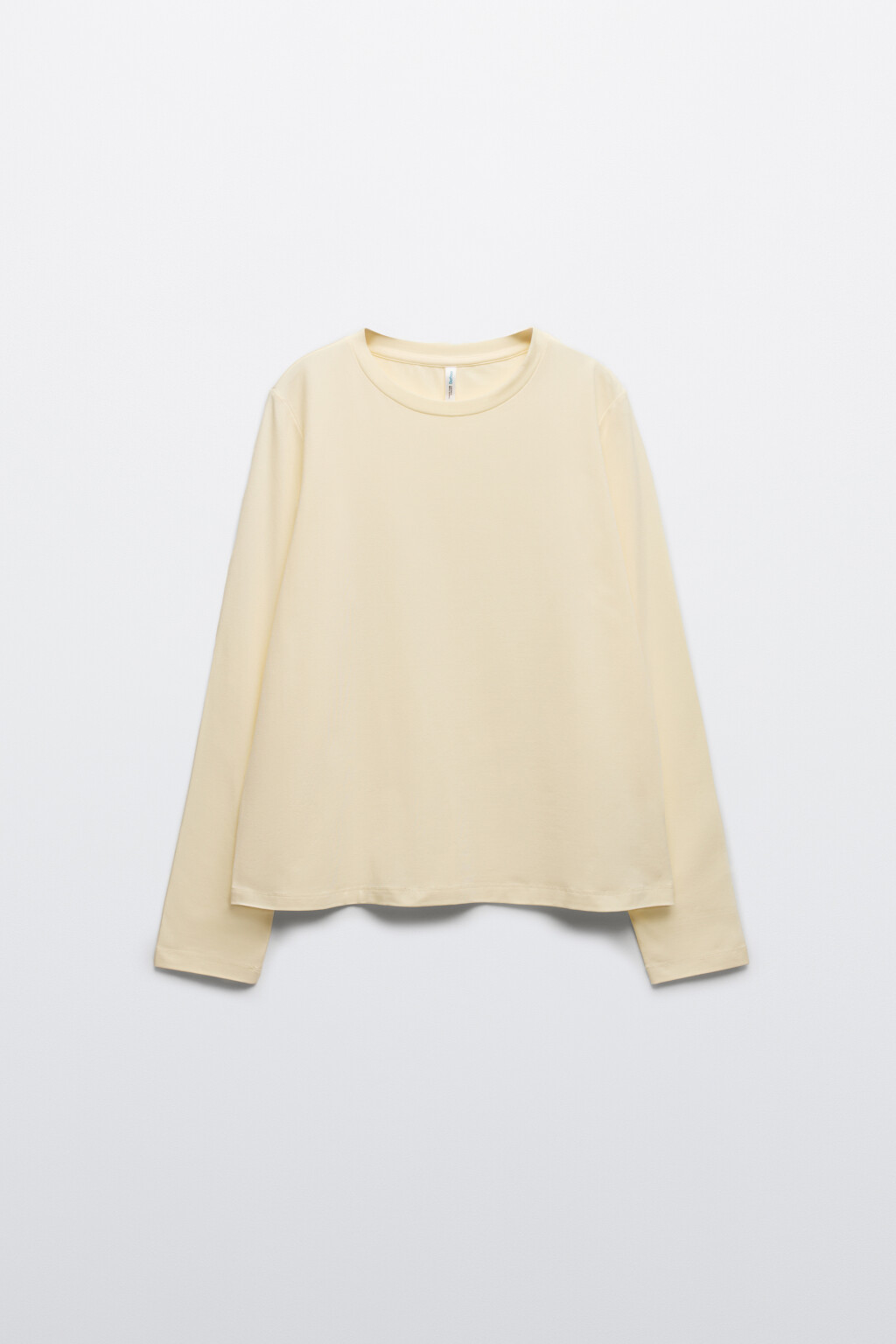 Лонгслив базовый из хлопкового трикотажа - цвет молочный - 7