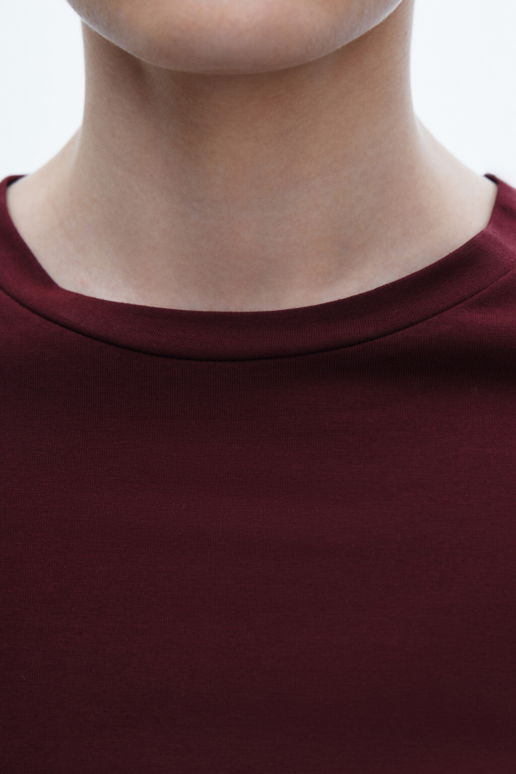 Лонгслив базовый из хлопкового трикотажа - цвет бордовый - 5
