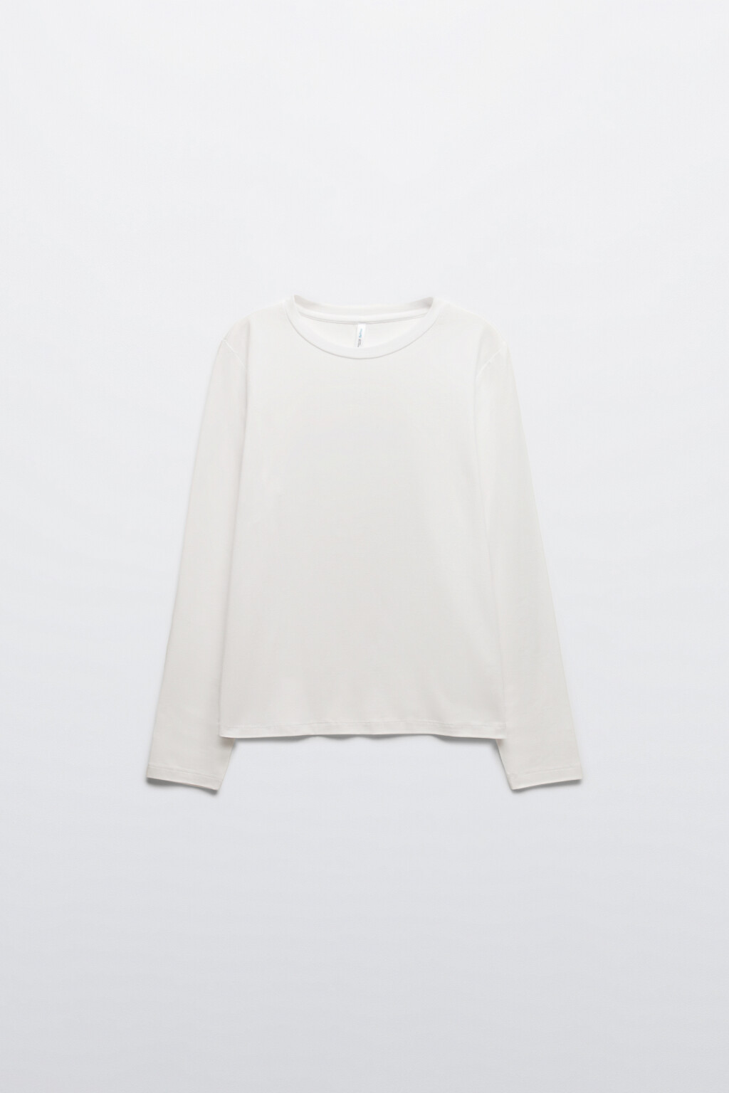 Лонгслив базовый из хлопкового трикотажа - цвет белый - 7
