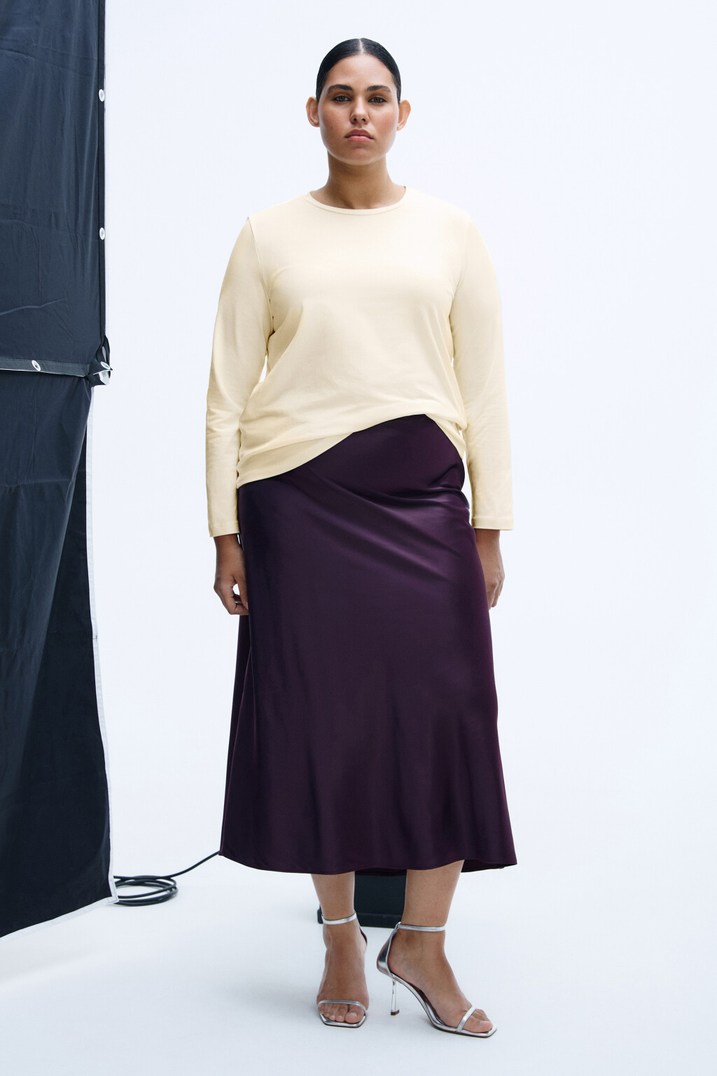 Лонгслив базовый из хлопкового трикотажа - цвет молочный - 4