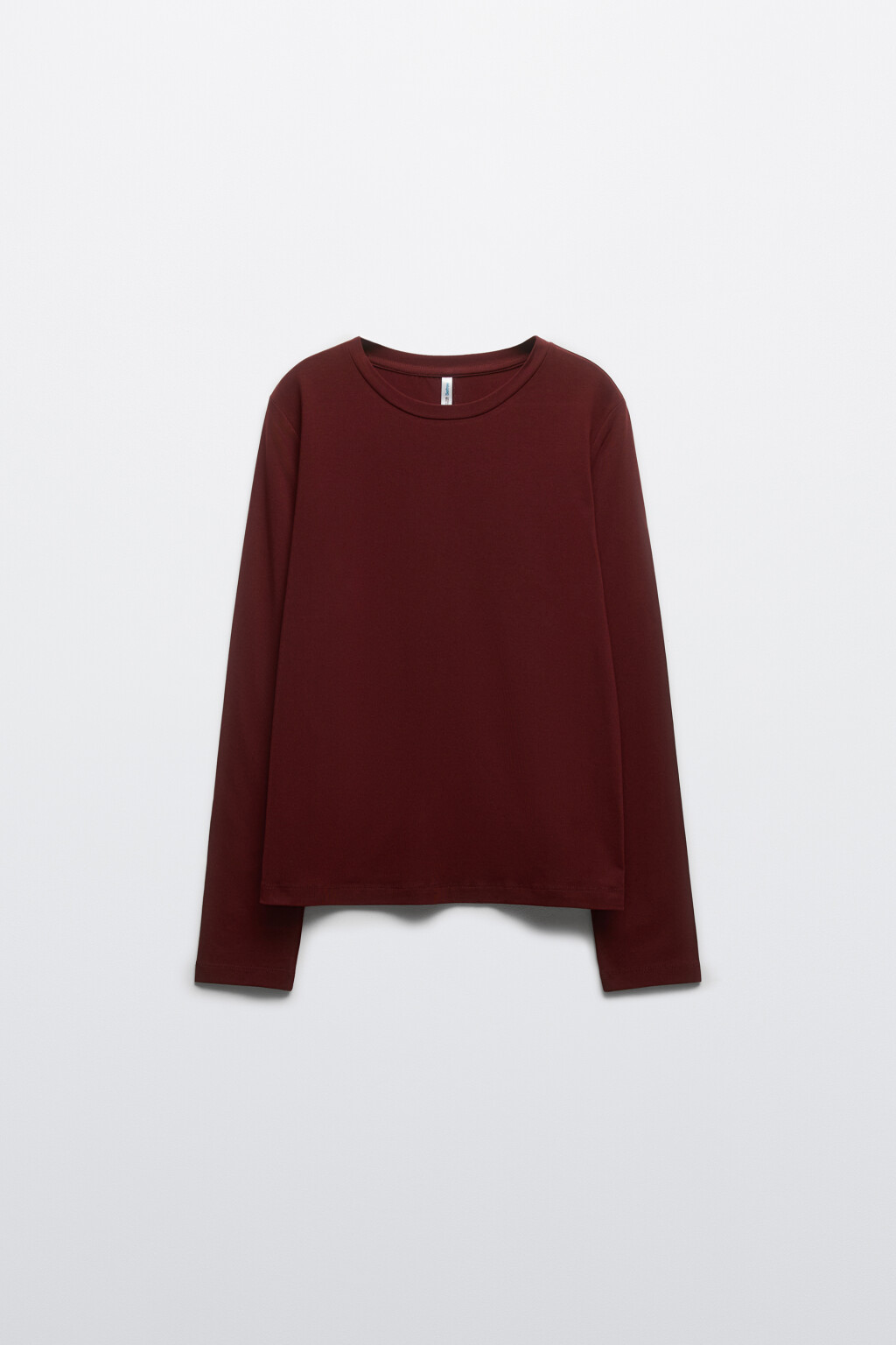 Лонгслив базовый из хлопкового трикотажа - цвет бордовый - 7