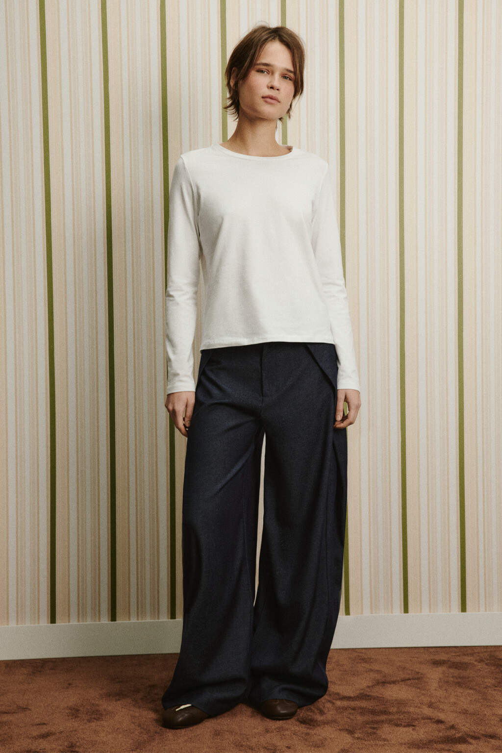 Лонгслив базовый из хлопкового трикотажа - цвет белый - 4