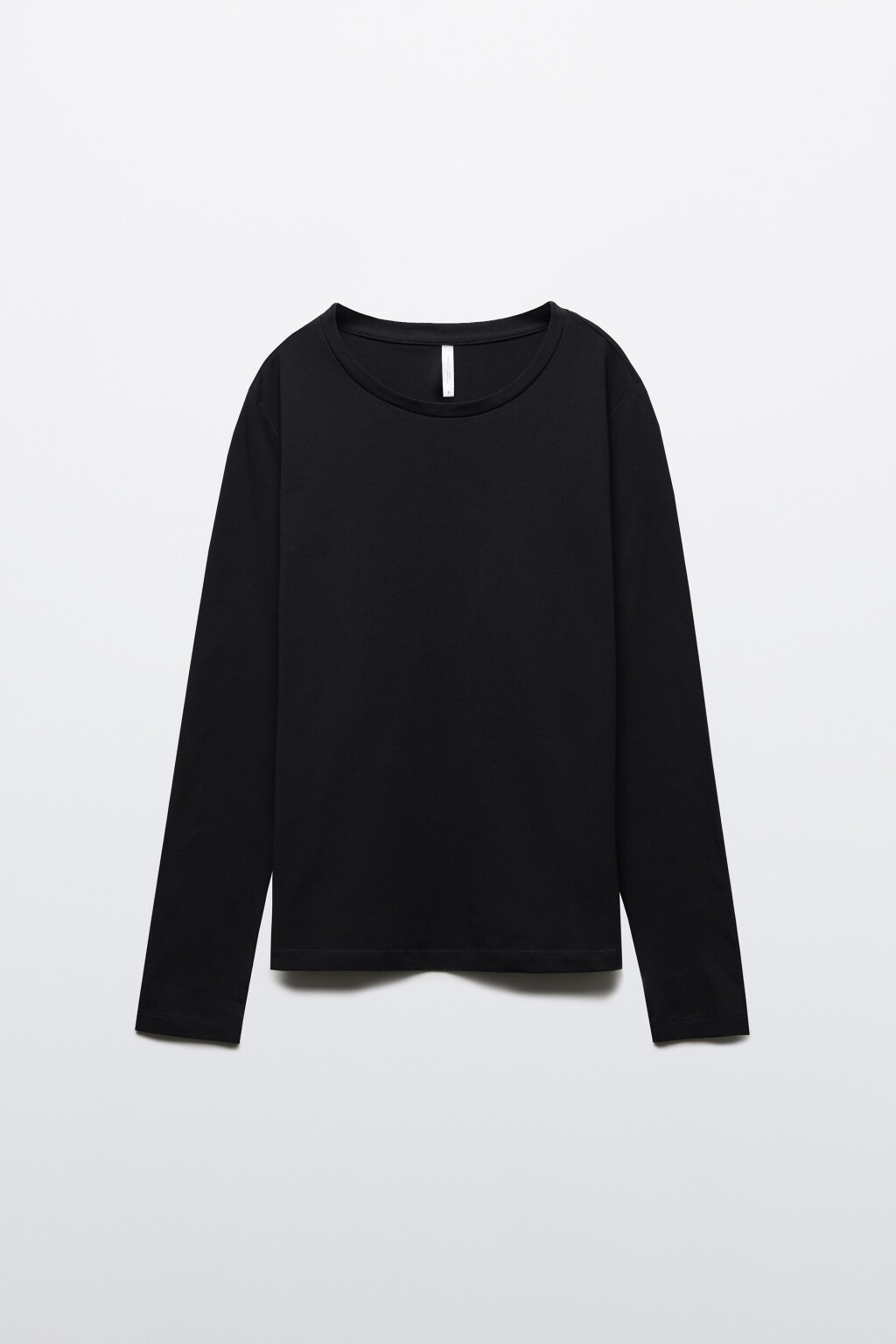 Лонгслив базовый из хлопкового трикотажа - цвет черный - 1