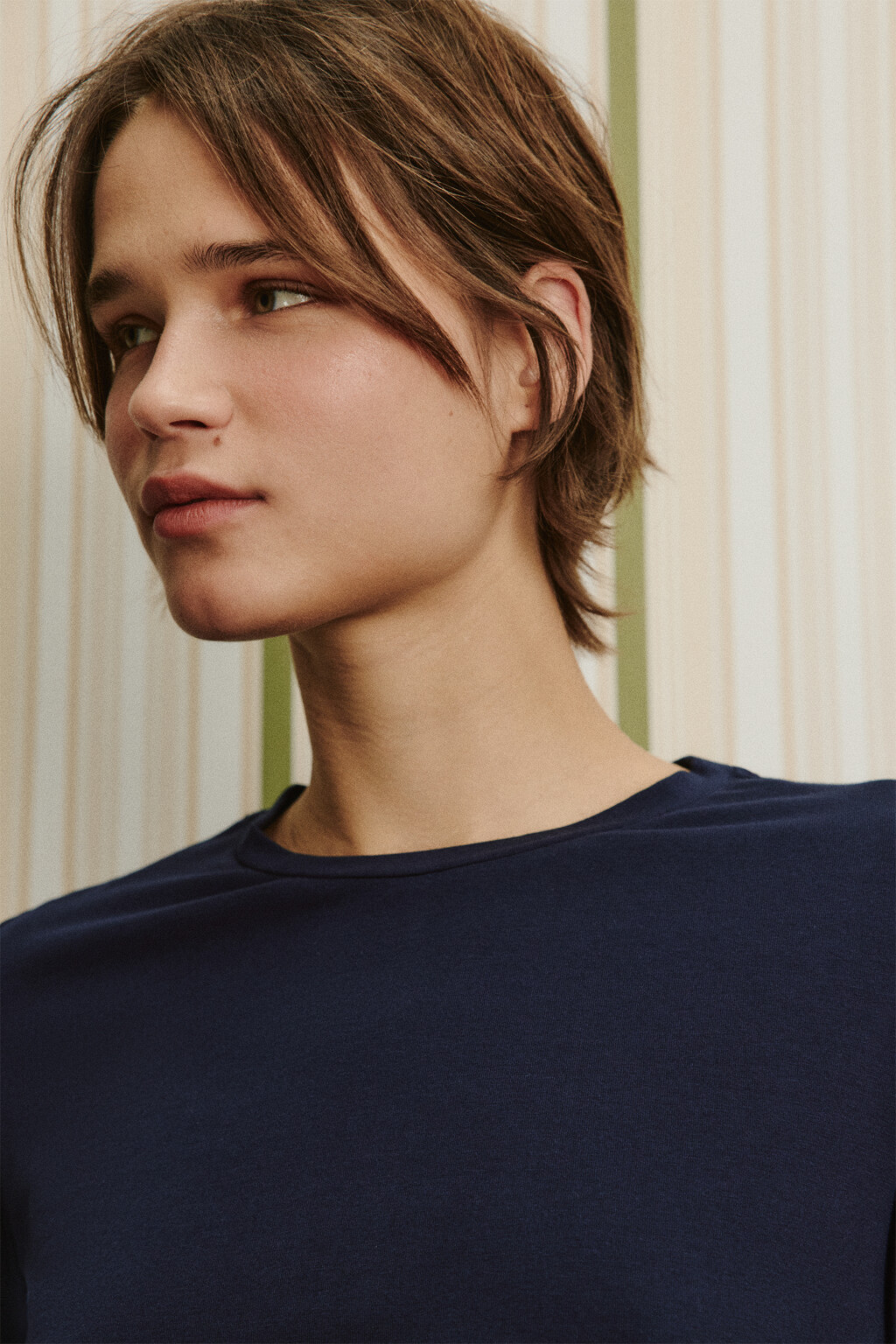 Лонгслив базовый из хлопкового трикотажа - цвет синий - 7