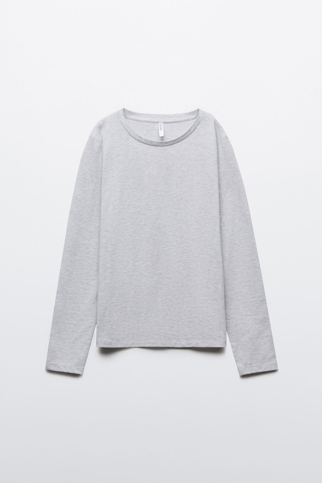 Лонгслив базовый из хлопкового трикотажа - цвет серый - 1