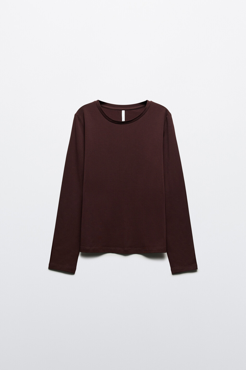 Лонгслив из хлопкового трикотажа - цвет коричневый - 7