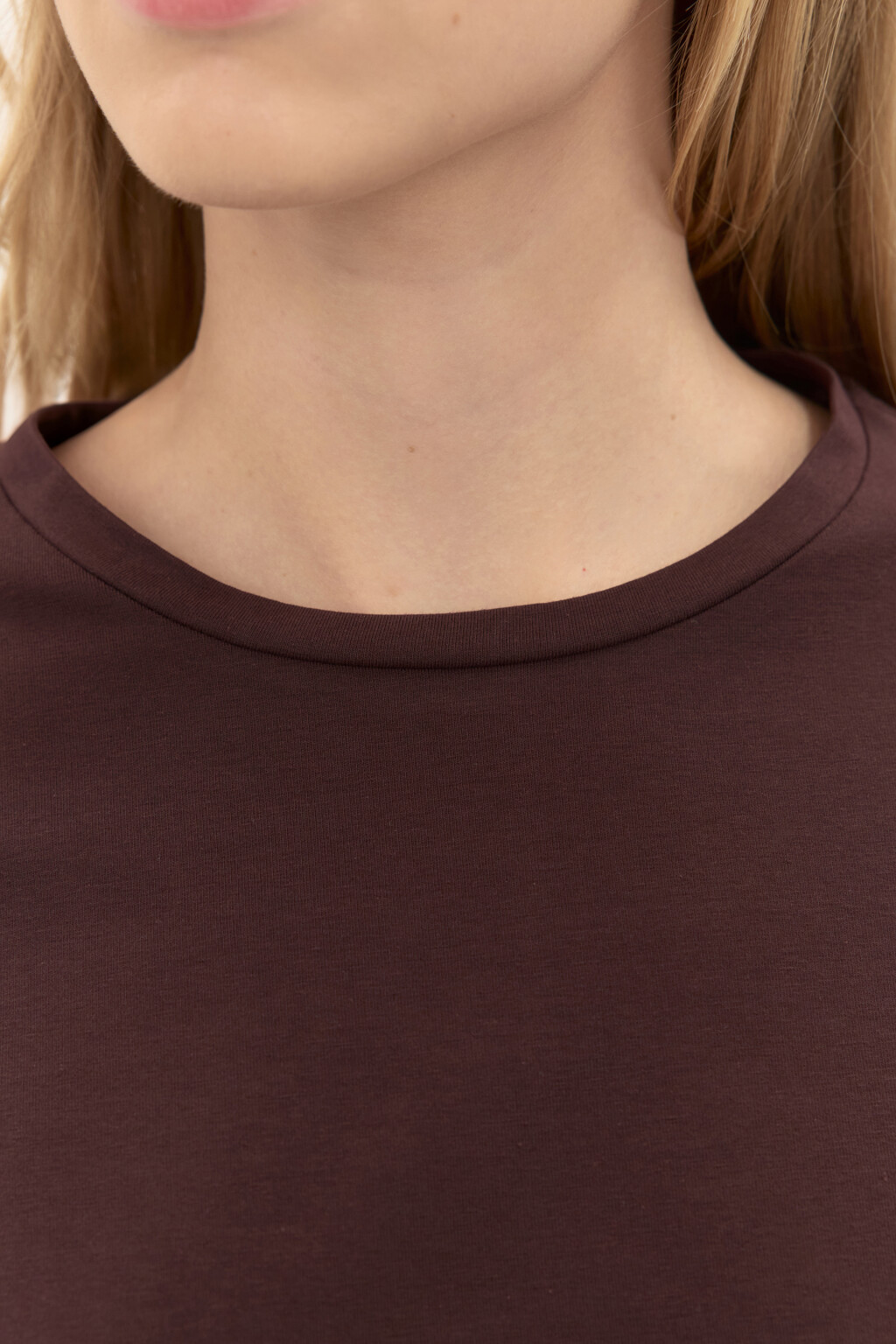 Лонгслив из хлопкового трикотажа - цвет коричневый - 5