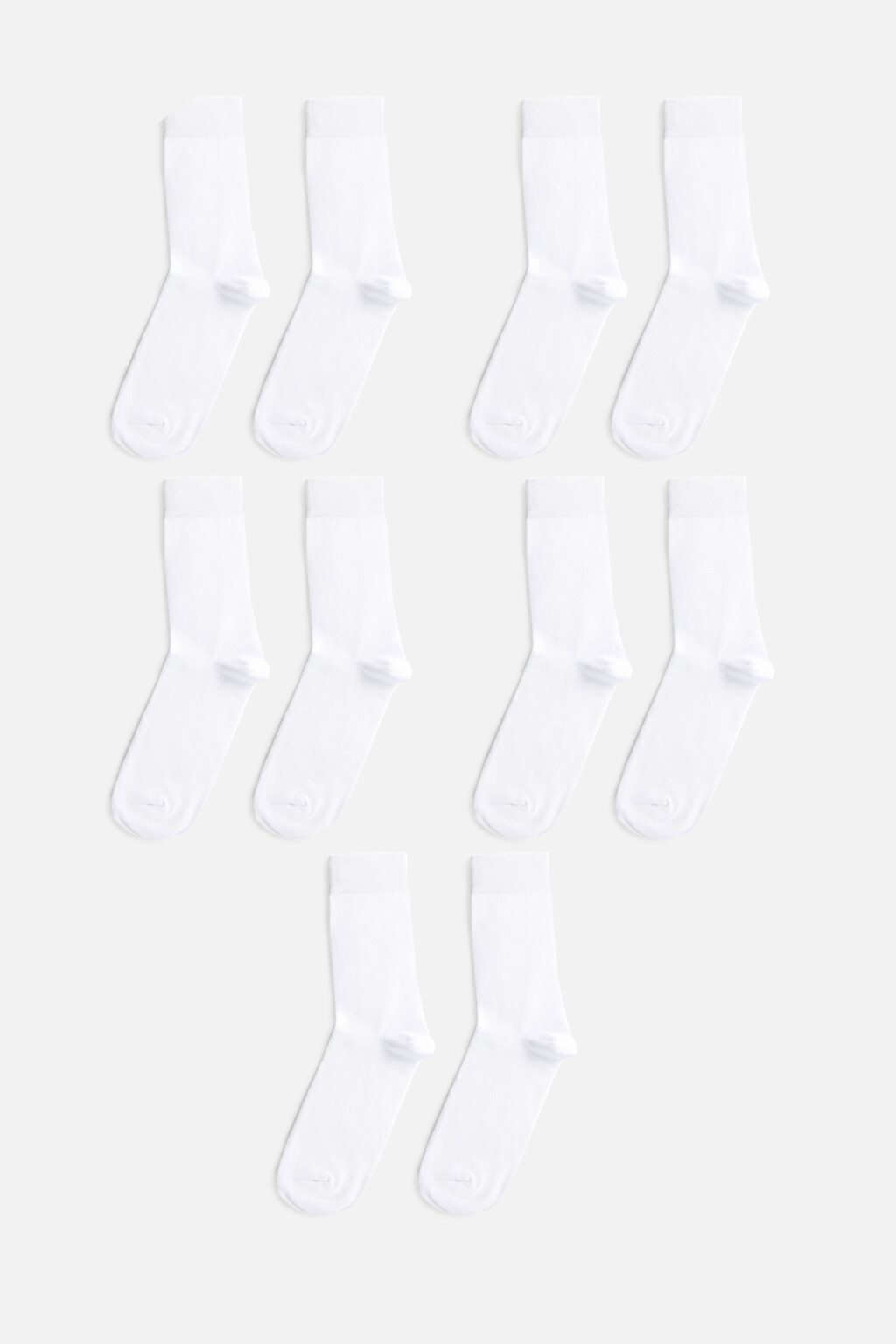 Набор носков высоких базовых (5 пар) - цвет белый - 1