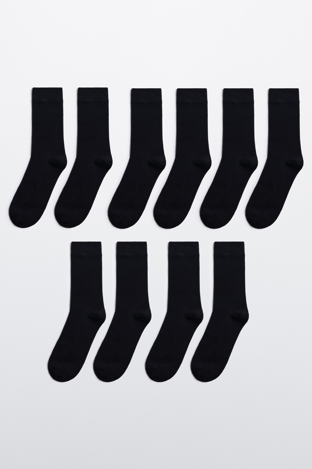 Набор носков высоких базовых (5 пар) - цвет черный - 1