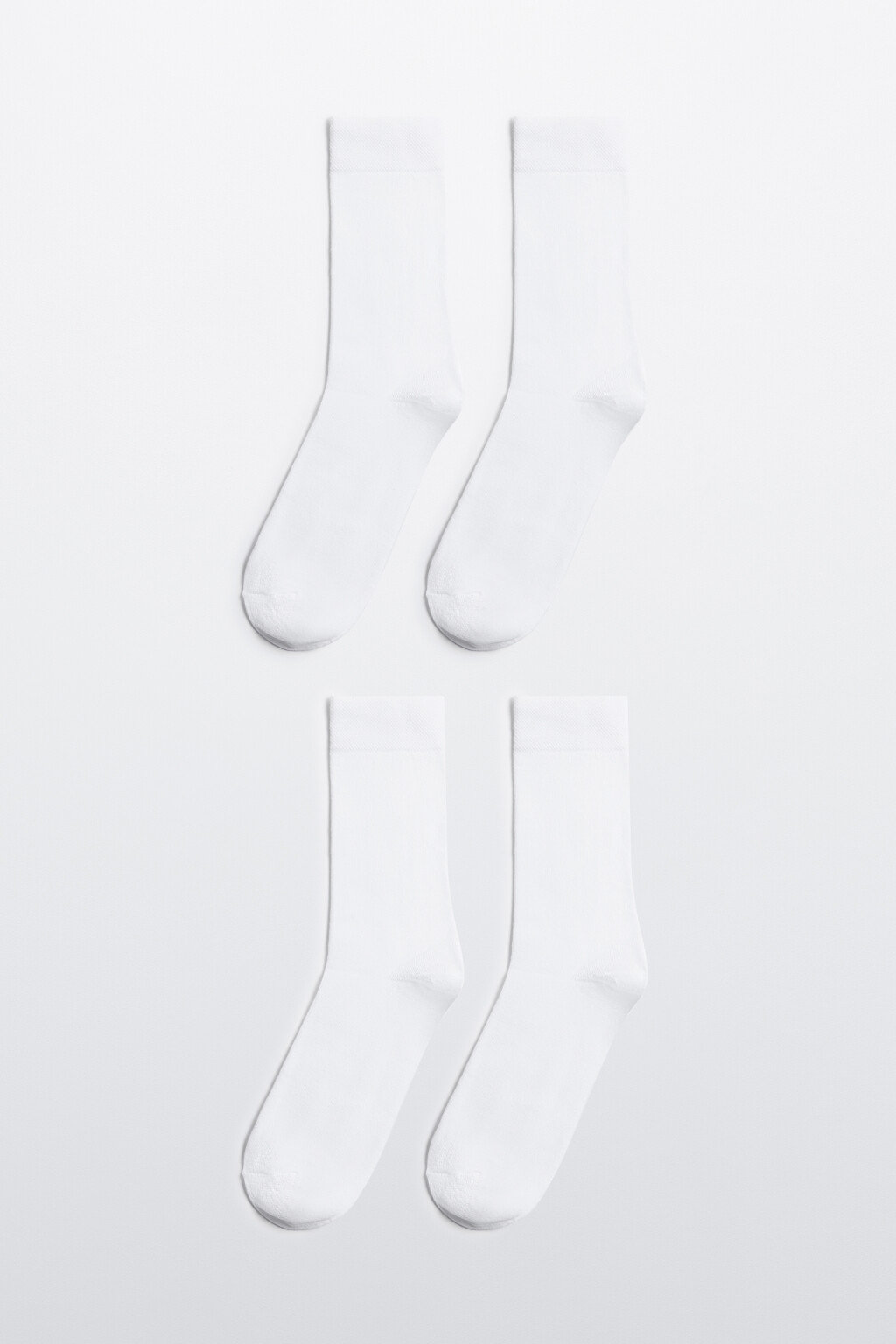 Набор носков высоких базовых (2 пары) - цвет белый - 1