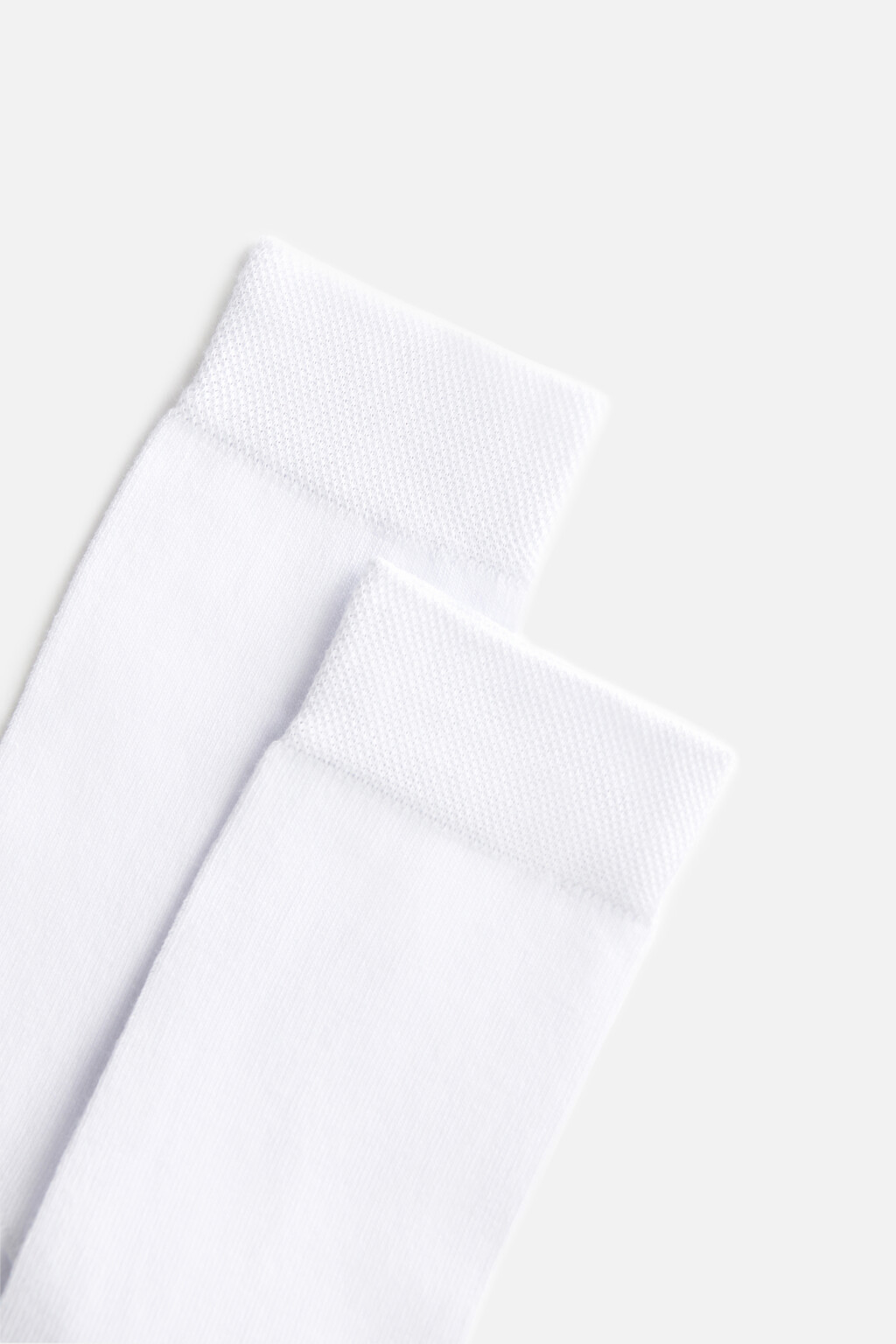 Набор носков высоких хлопковых базовых (2 пары) - цвет белый - 2