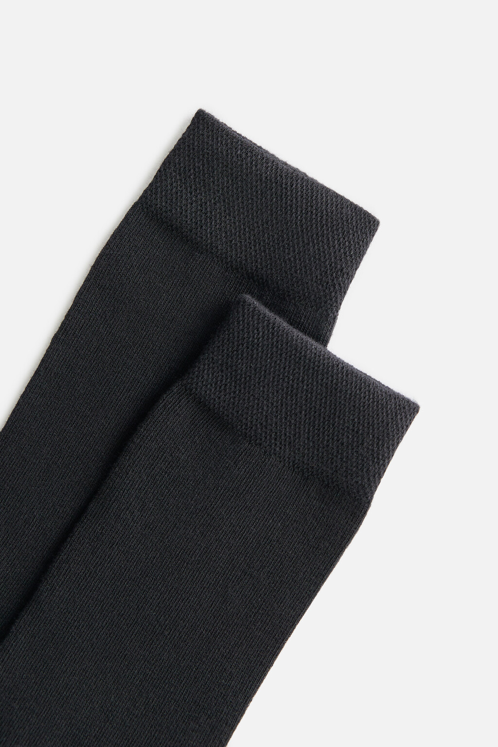 Набор носков высоких хлопковых базовых (2 пары) - цвет черный - 2