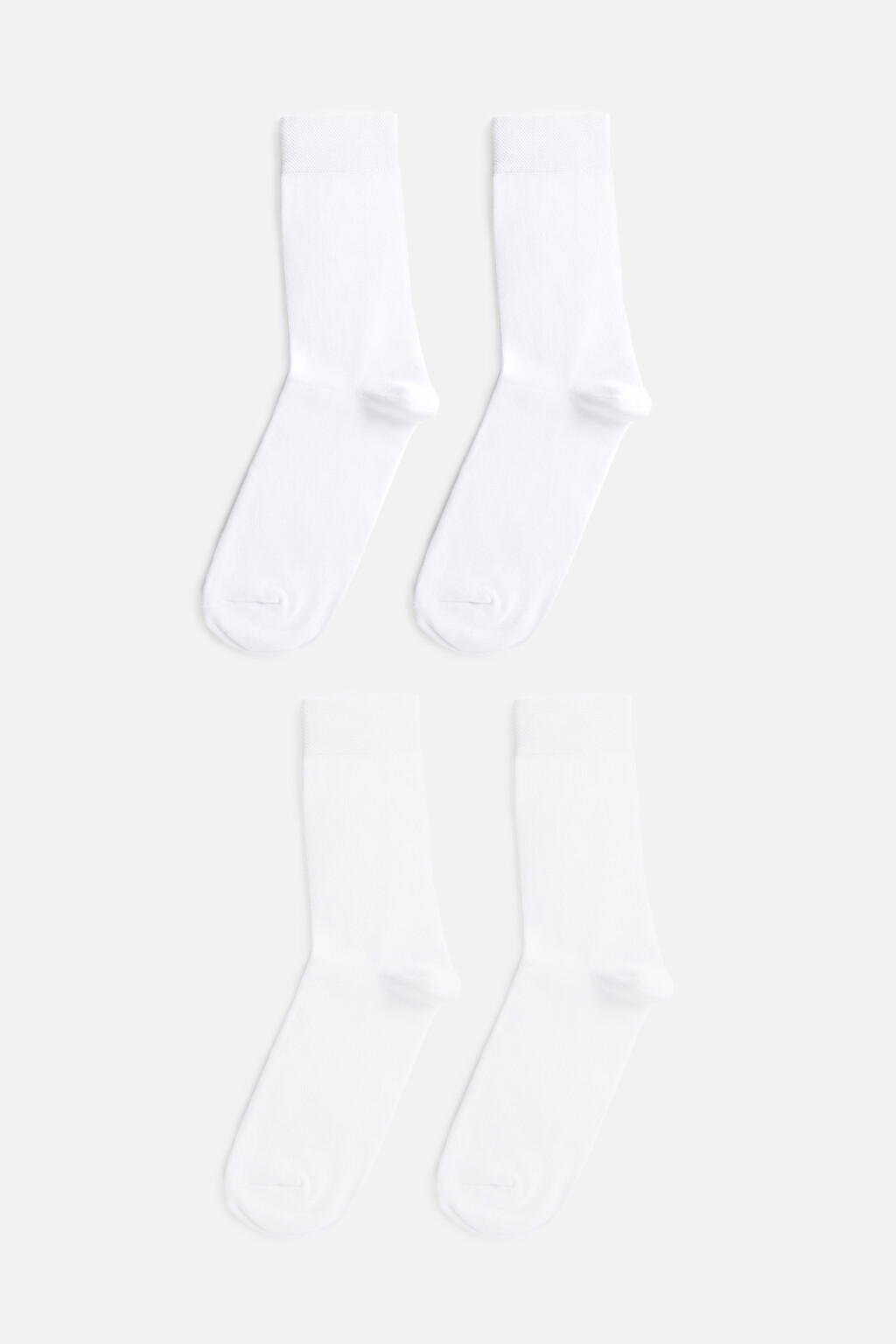 Набор носков высоких базовых (2 пары) - цвет белый - 1