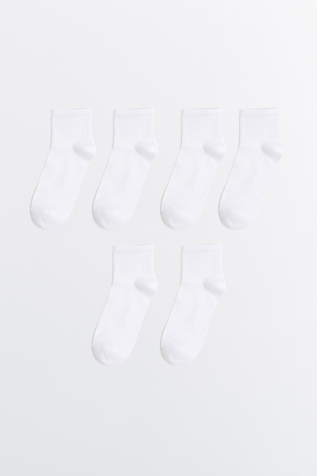 Набор носков высоких в рубчик (3 пары) - цвет белый - 1