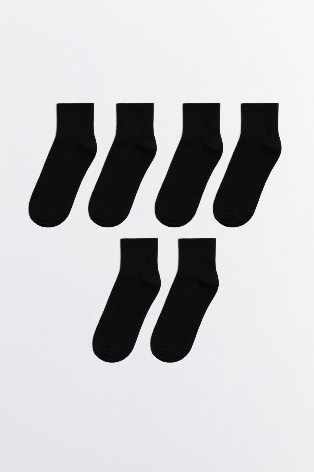 Набор носков высоких в рубчик (3 пары) - цвет черный - 1