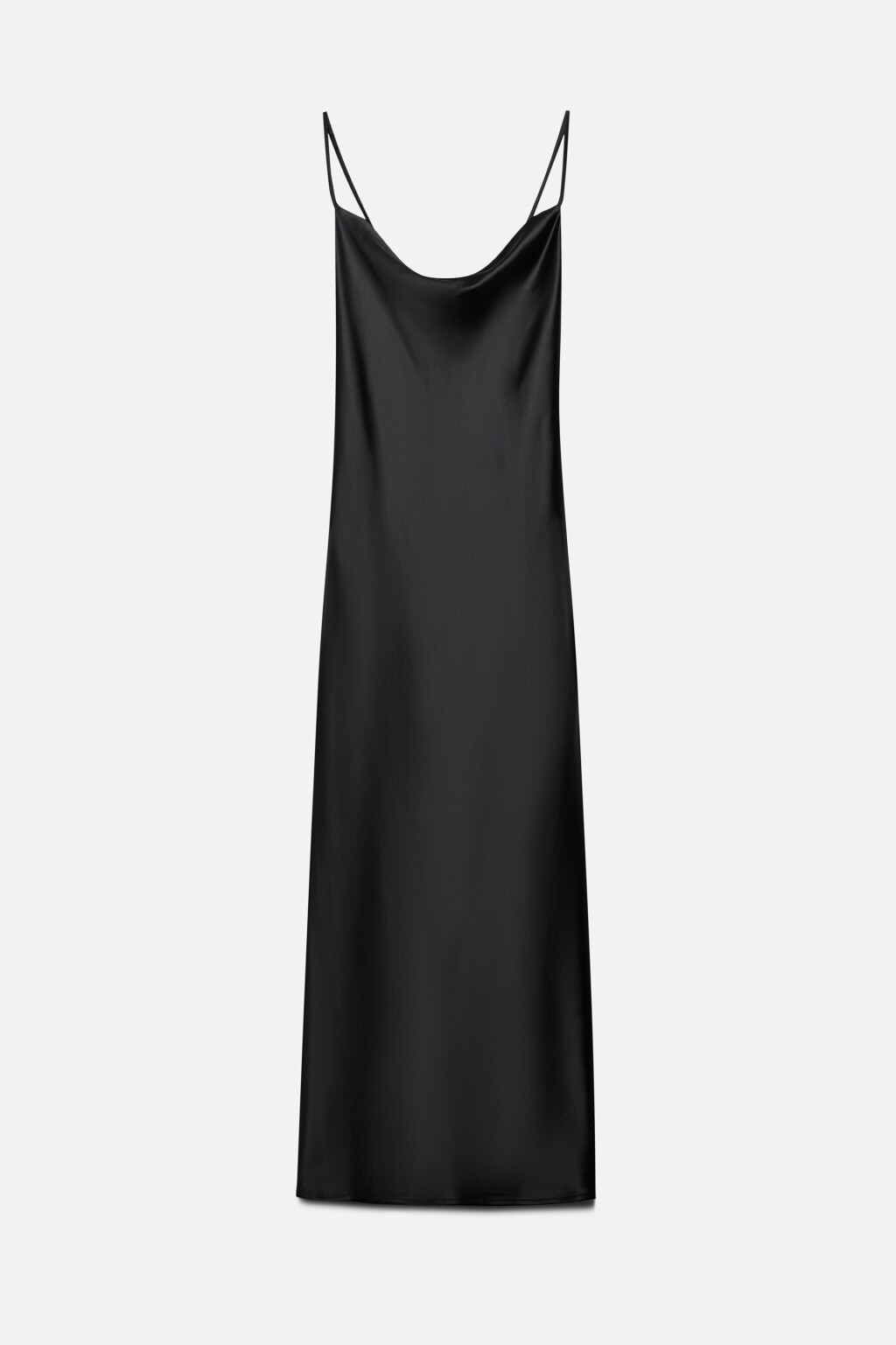 Платье-комбинация MAYA миди атласное - цвет черный - 8