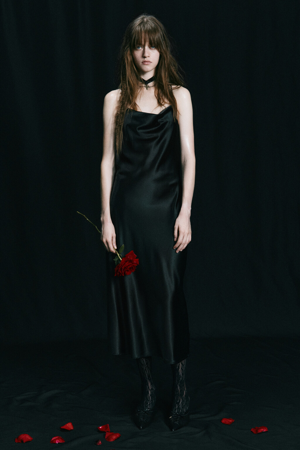 Платье-комбинация MAYA миди атласное - цвет черный - 11