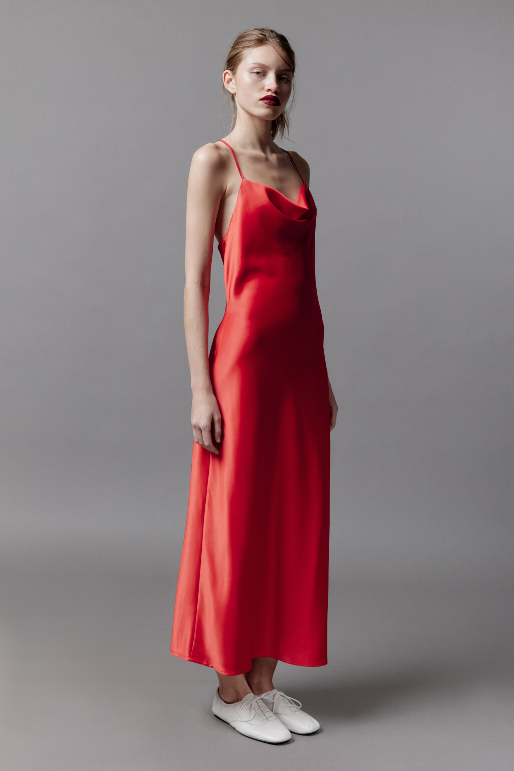 Платье-комбинация MAYA миди атласное - цвет красный - 5
