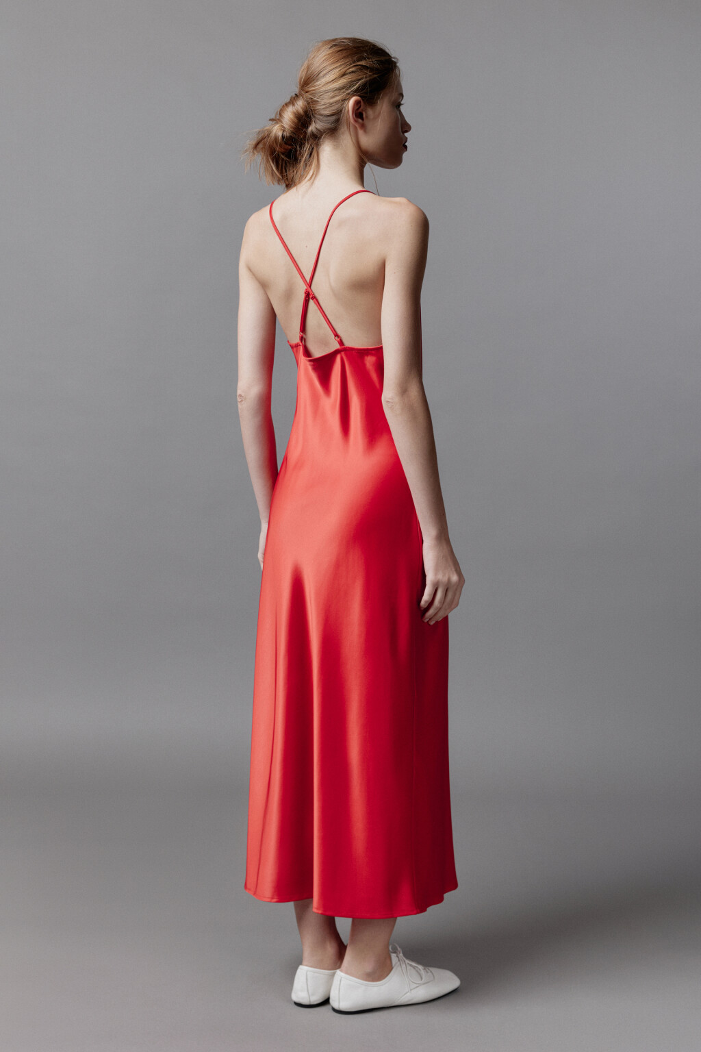 Платье-комбинация MAYA миди атласное - цвет красный - 6