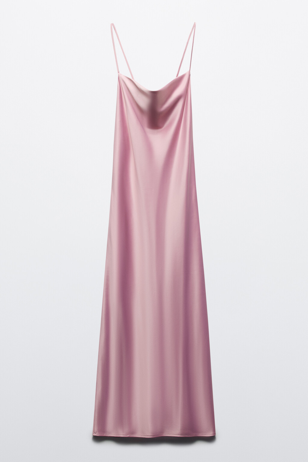 Платье-комбинация MAYA миди атласное - цвет розовый - 2