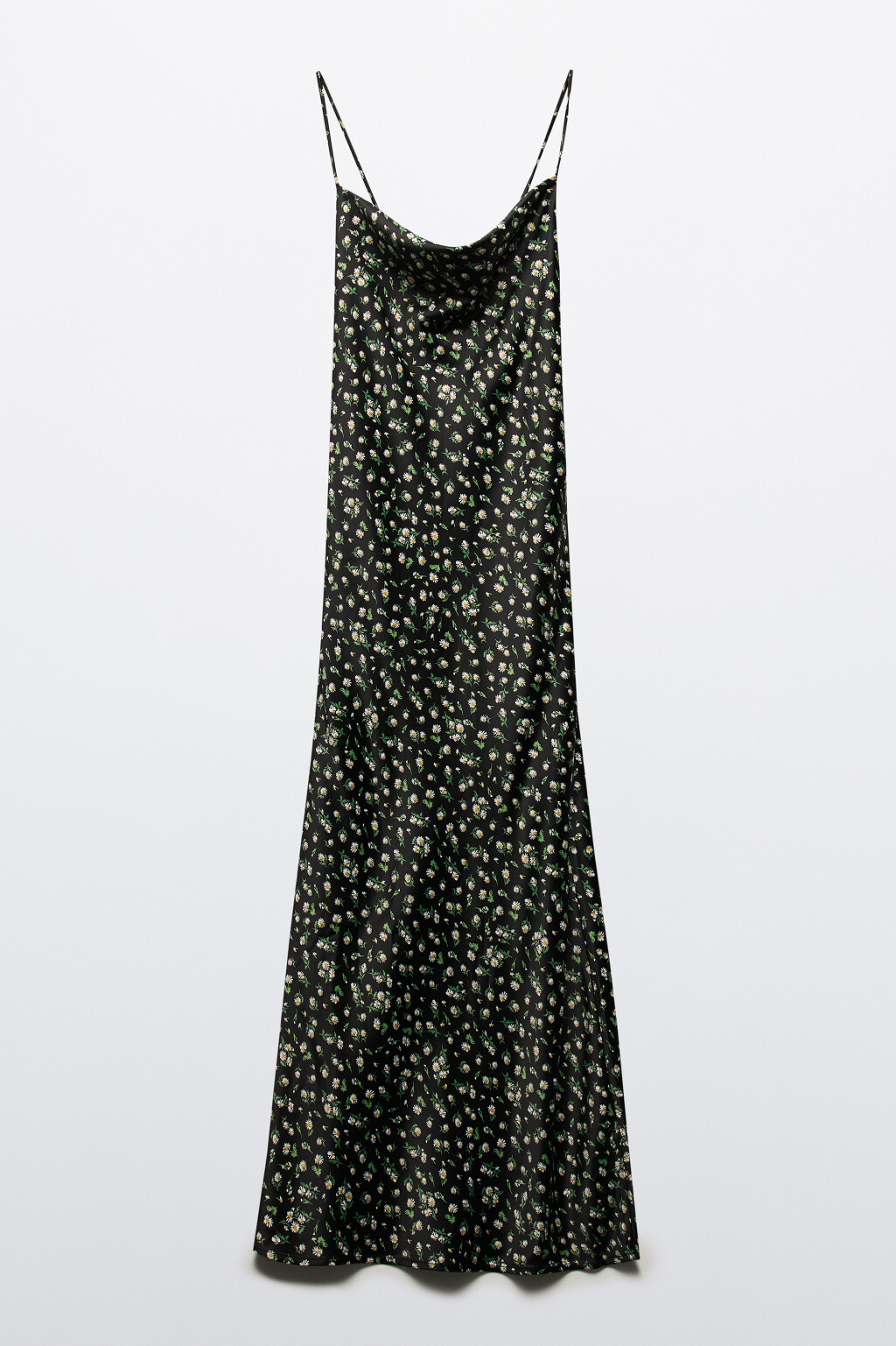 Платье-комбинация миди с цветочным принтом - цвет черный - 8